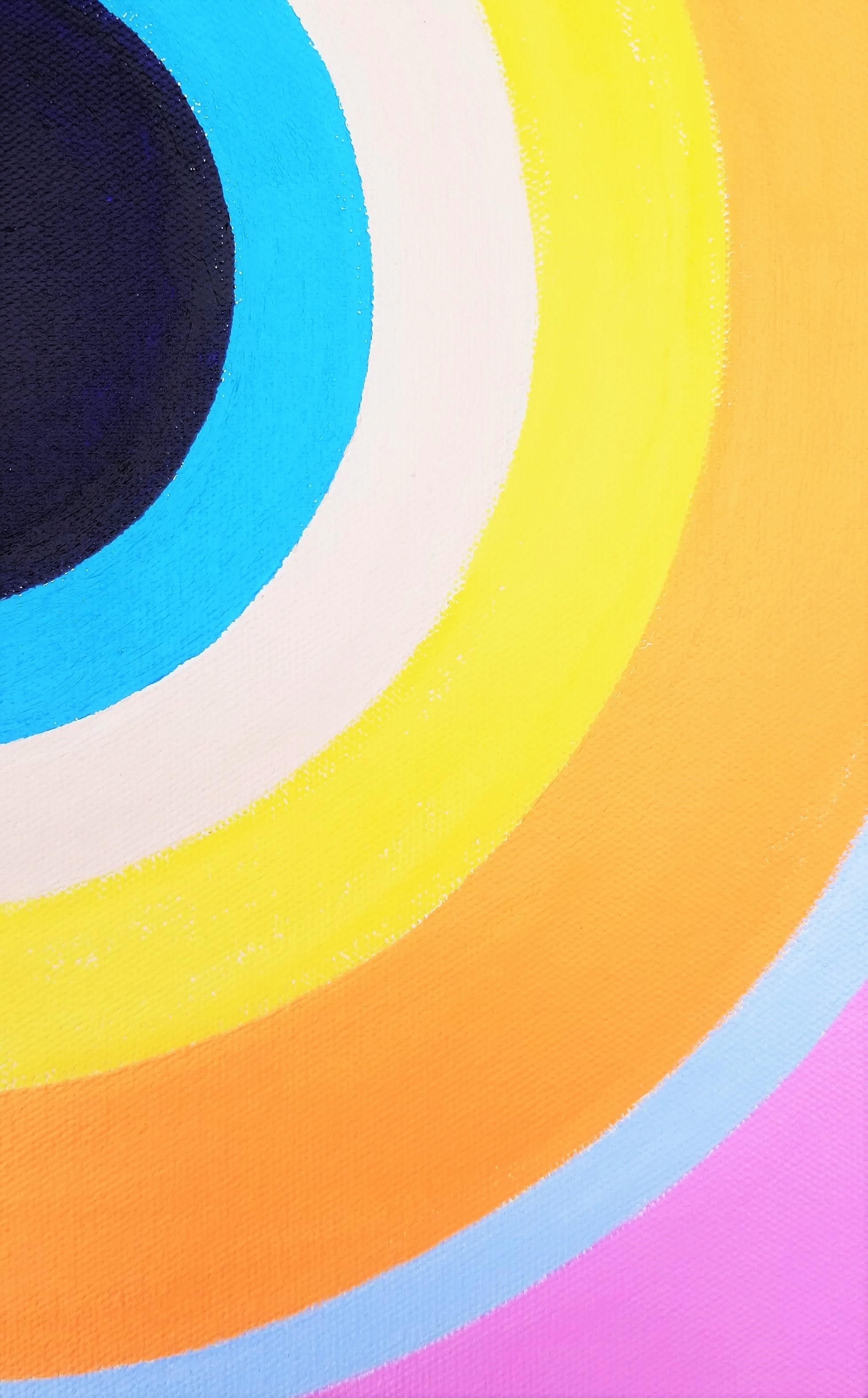Aura VI /// Contemporary Abstract Geometric Colorfield Circles Painting Art (peinture abstraite géométrique à base de cercles) en vente 7