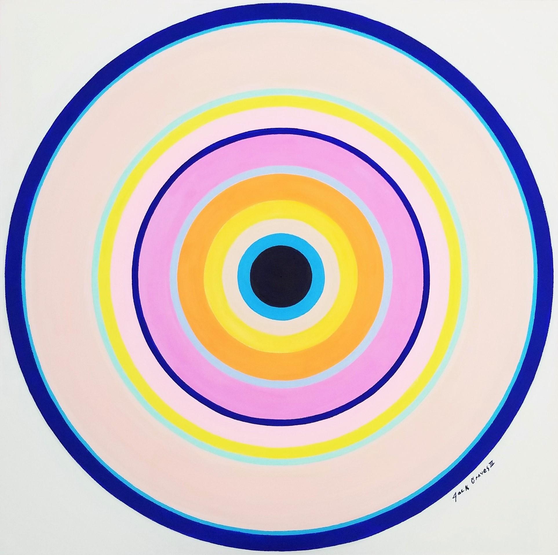 Abstract Painting Jack Graves III - Aura VI /// Contemporary Abstract Geometric Colorfield Circles Painting Art (peinture abstraite géométrique à base de cercles)
