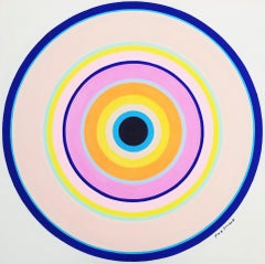 Aura VI /// Contemporary Abstract Geometric Colorfield Circles Painting Art (peinture abstraite géométrique à base de cercles)