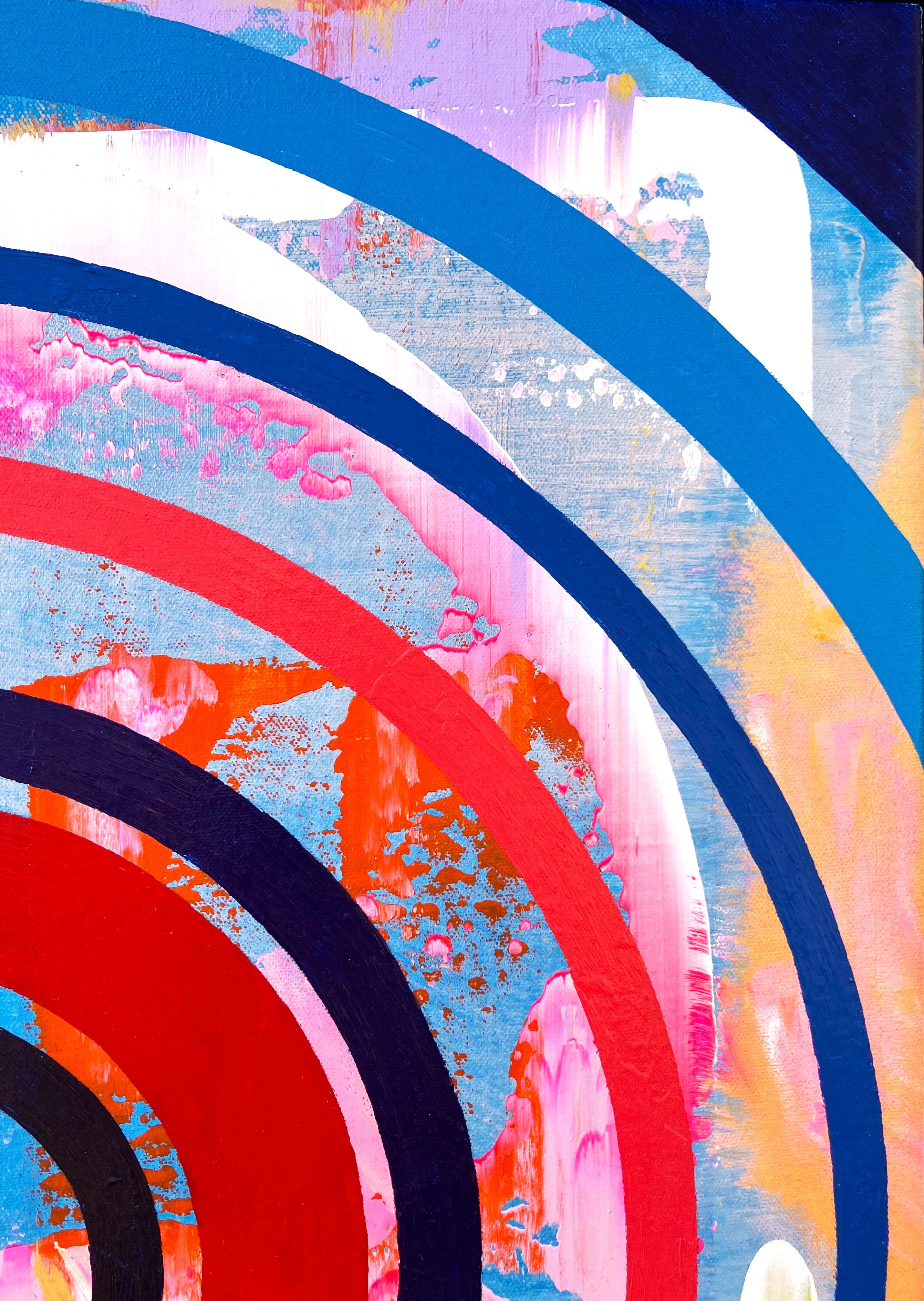 Aura VII /// Pittura astratta contemporanea con motivo a cerchi geometrici in vendita 1