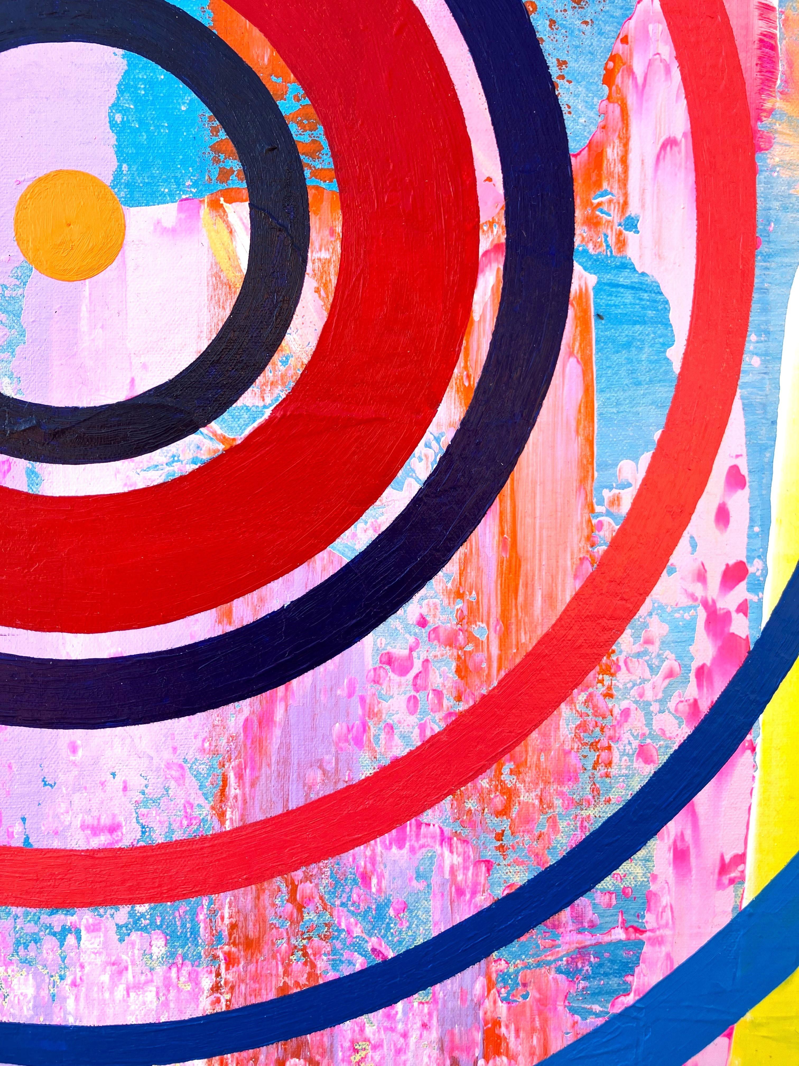 Aura VII /// Pittura astratta contemporanea con motivo a cerchi geometrici in vendita 2