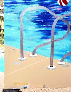 Bella Nuotata, Snoopy /// Jack Graves Contemporary Pop Pool Painting Surreal Art