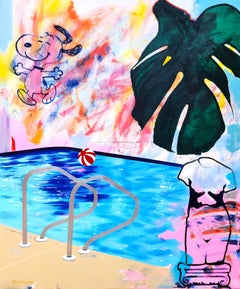 Bella Nuotata, Snoopy /// Jack Graves – Zeitgenössische Pop-Pool-Malerei, surreale Kunst