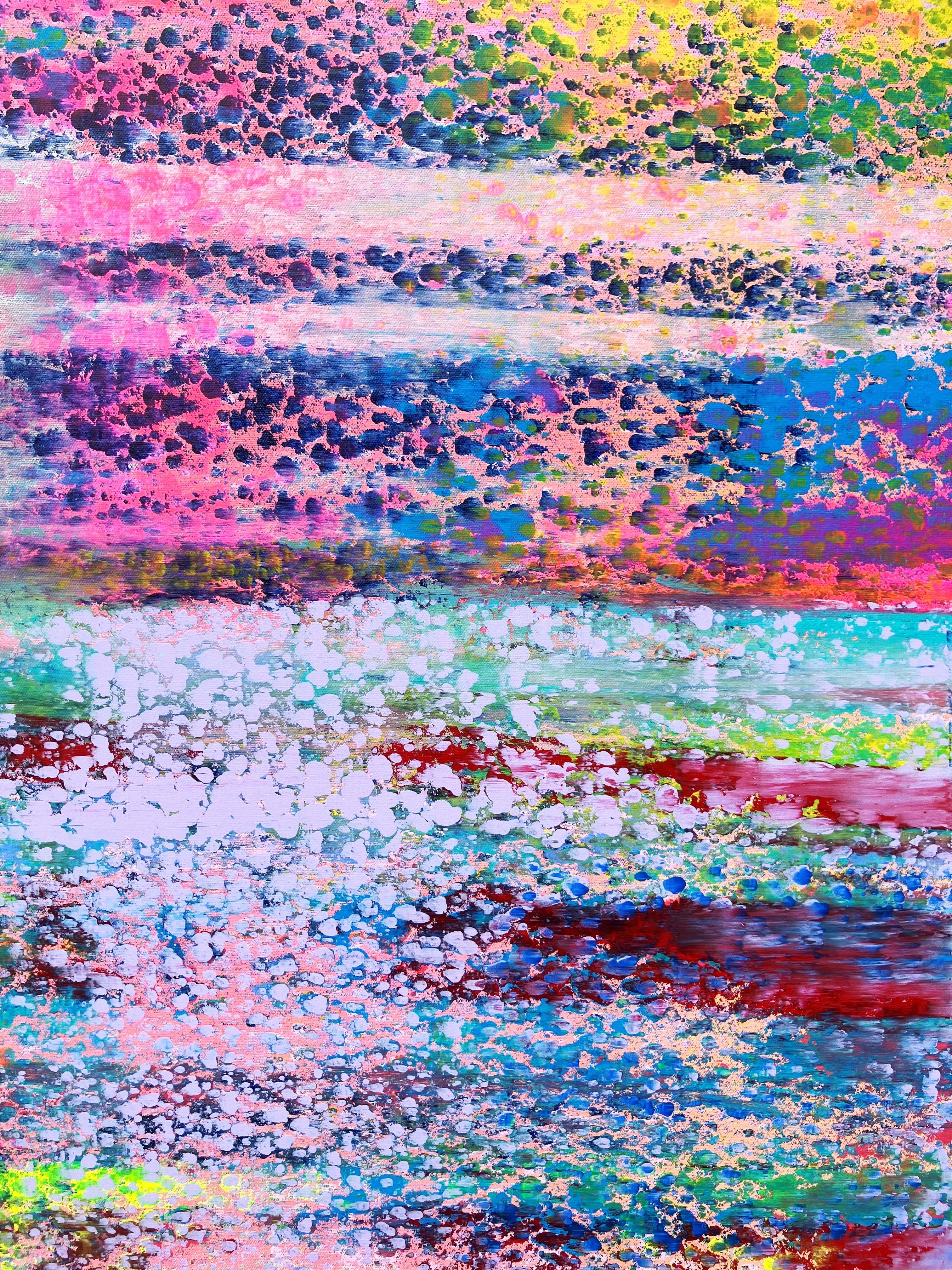Easy Tiger /// Pittura contemporanea street pop astratta espressionista colorata - Abstract Painting Grigio di Jack Graves III