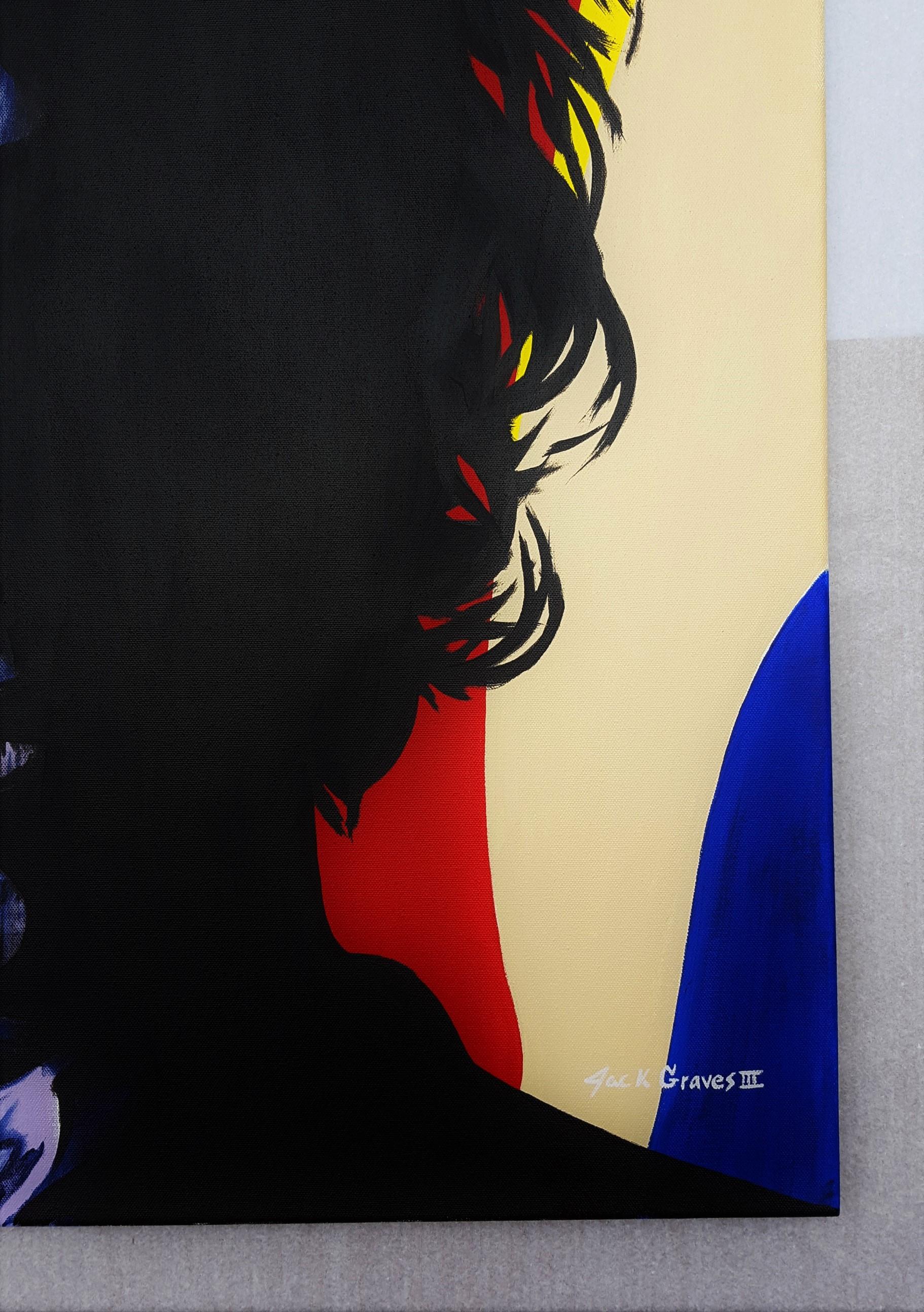 An original signed acrylic painting on canvas by American artist Jack Graves III (1988-) titled 