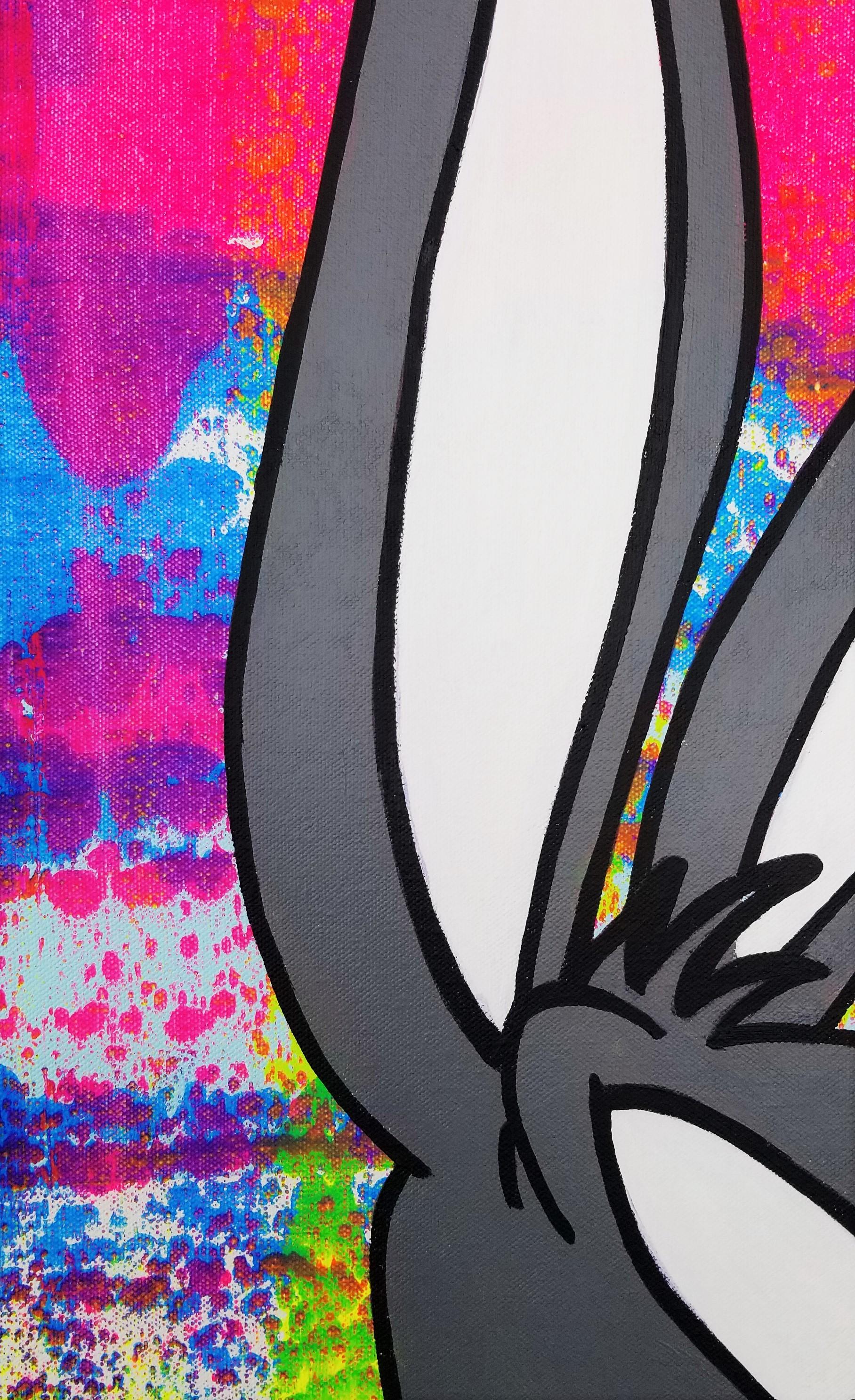 Icone Bugs Bunny /// Peinture Pop Art de rue contemporaine Portrait Lapin Disney en vente 5