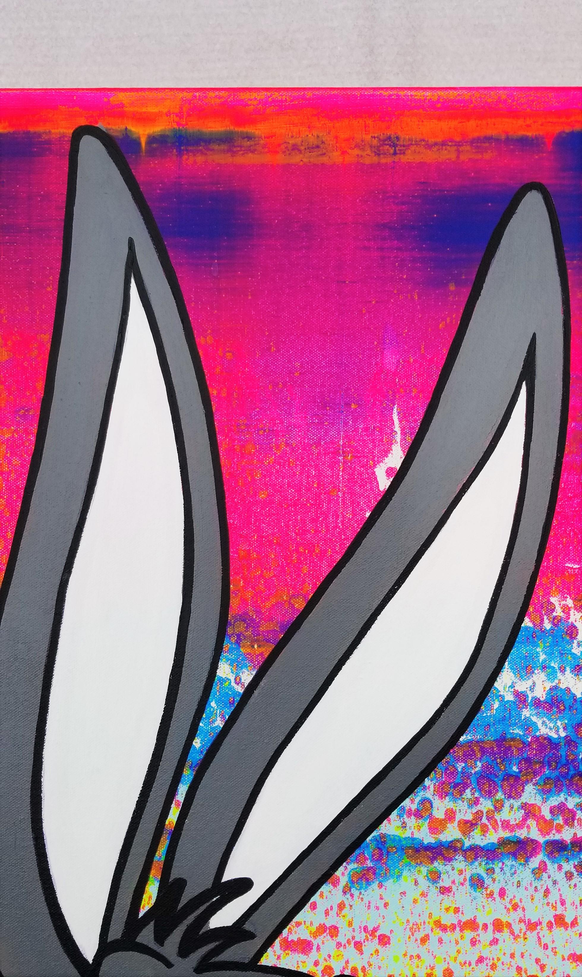 Icone Bugs Bunny /// Peinture Pop Art de rue contemporaine Portrait Lapin Disney en vente 1