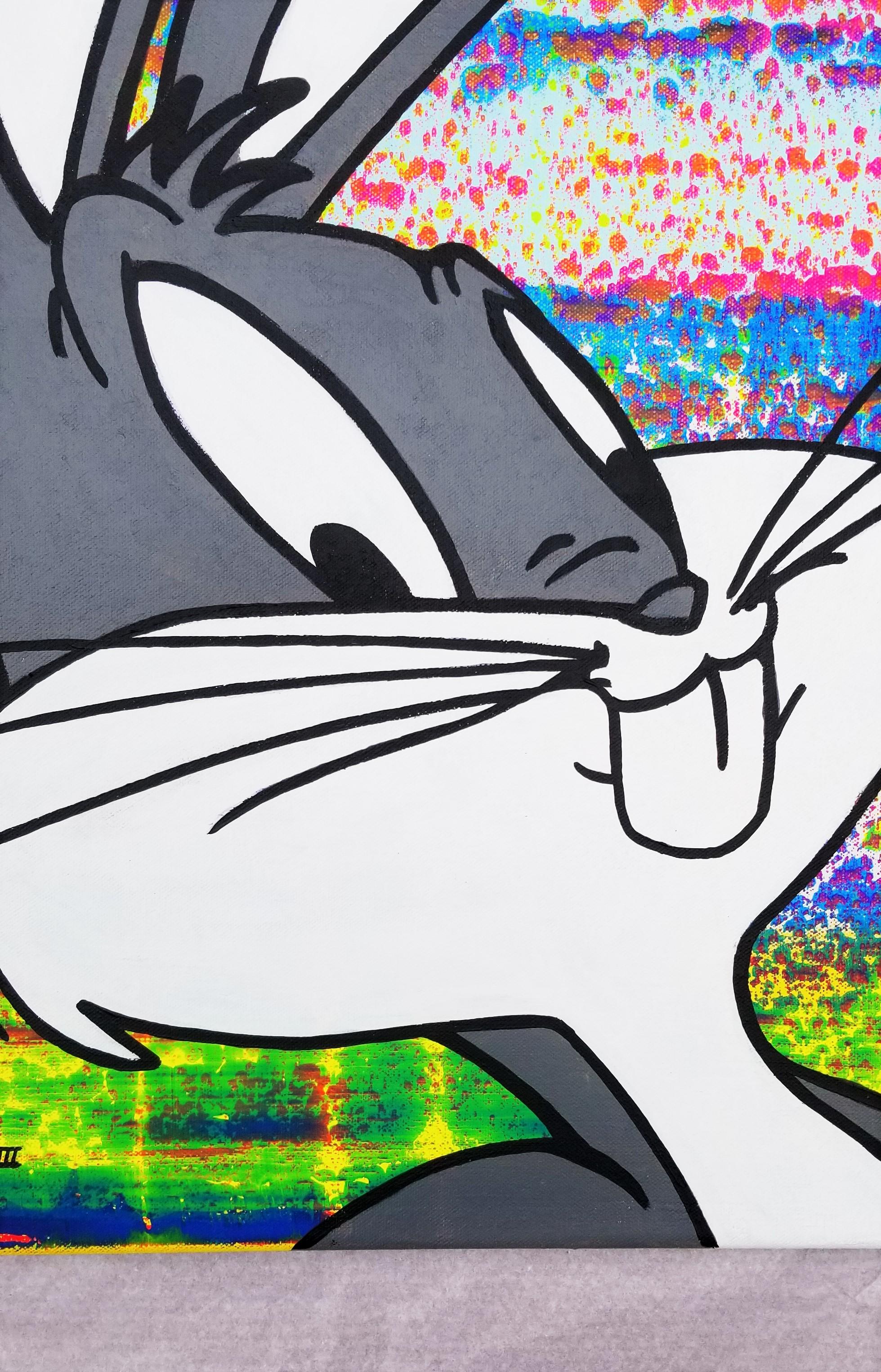 Icone Bugs Bunny /// Peinture Pop Art de rue contemporaine Portrait Lapin Disney en vente 2