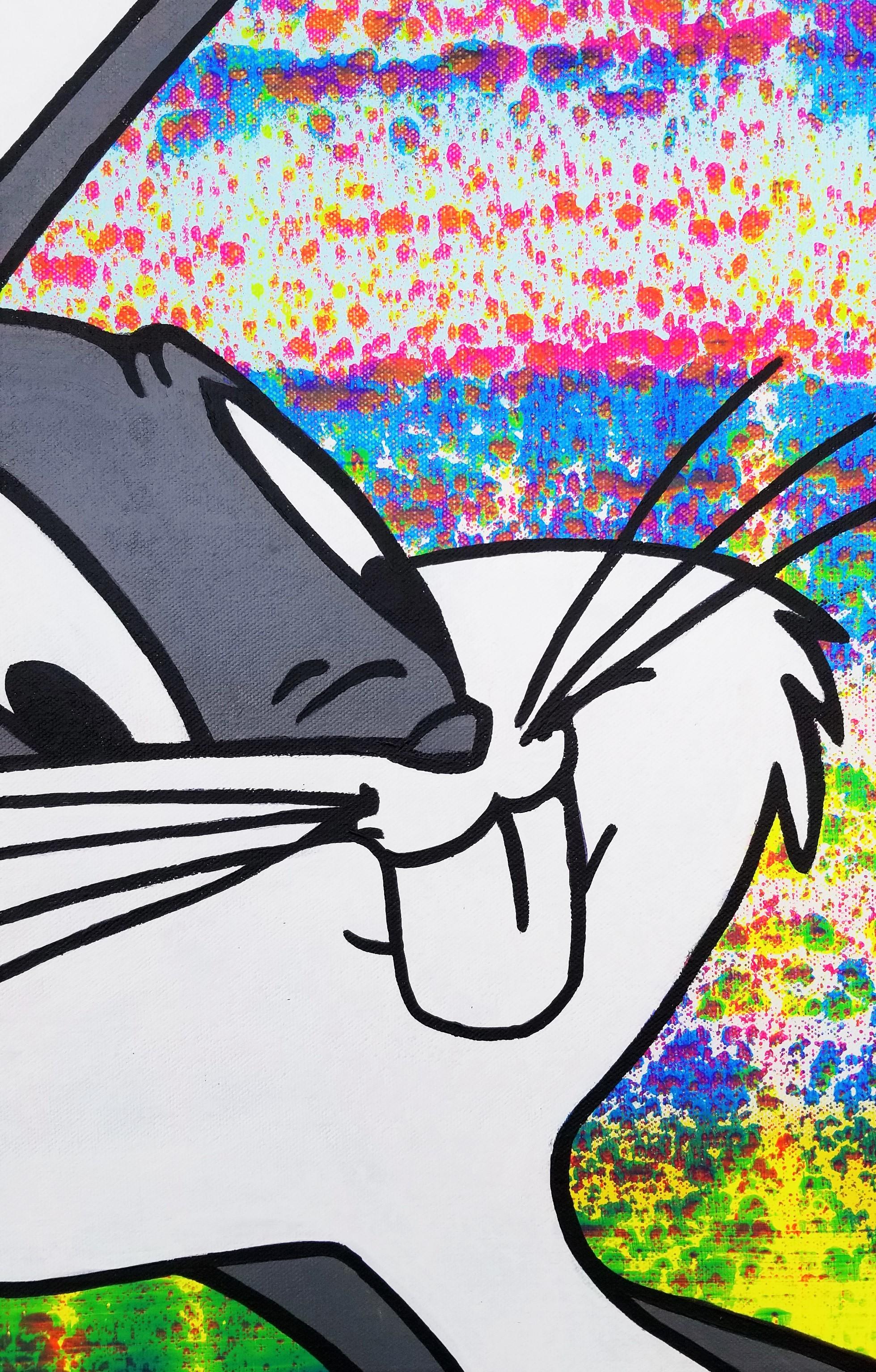 Icone Bugs Bunny /// Peinture Pop Art de rue contemporaine Portrait Lapin Disney en vente 3
