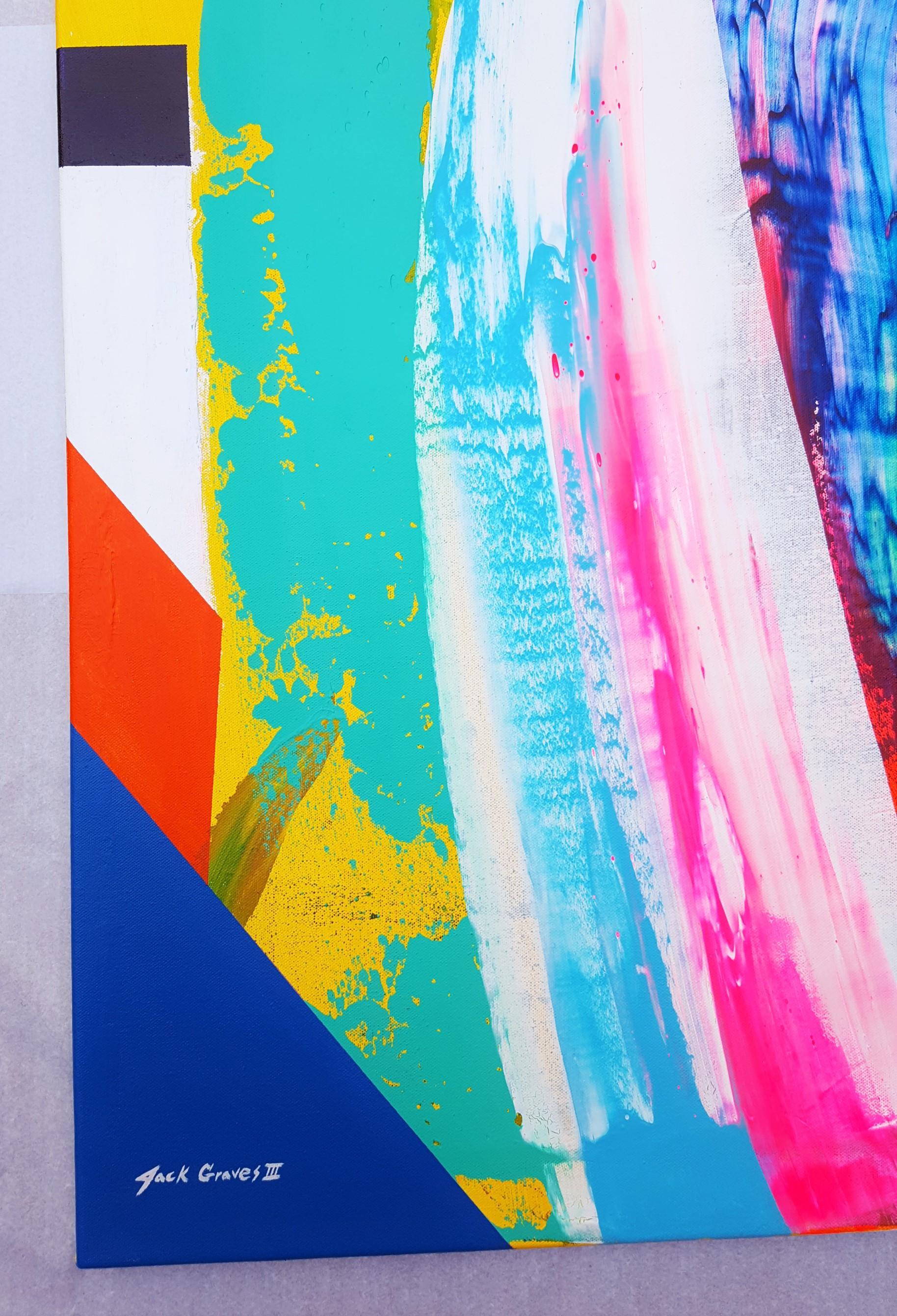 Canyon /// Contemporary Abstract Expressionist Colorful Painting Canvas Art - Red Abstract Painting by Jack Graves III