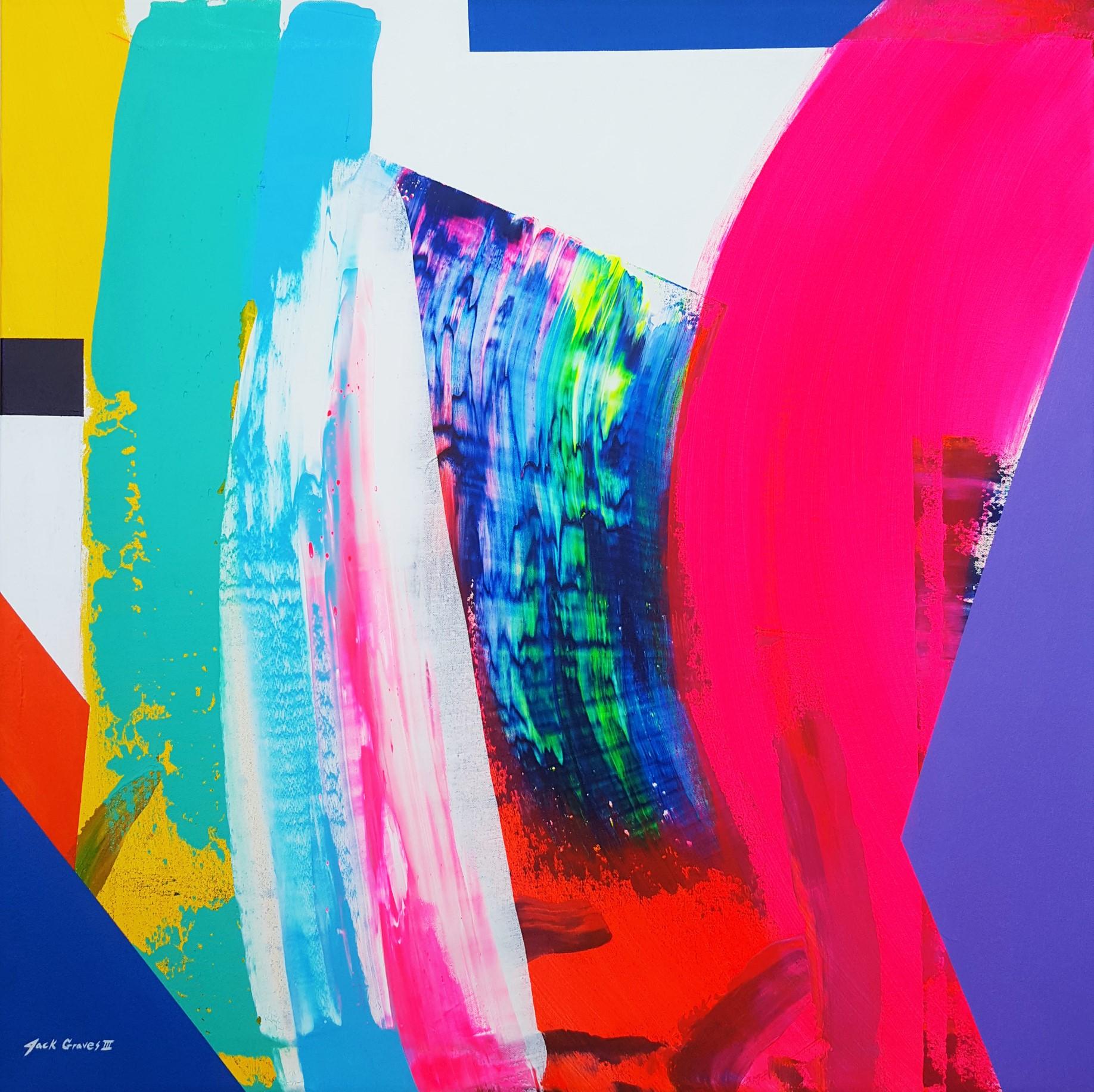 Jack Graves III Abstract Painting - Canyon /// Contemporary Abstract Expressionist Colorful Painting Canvas Art