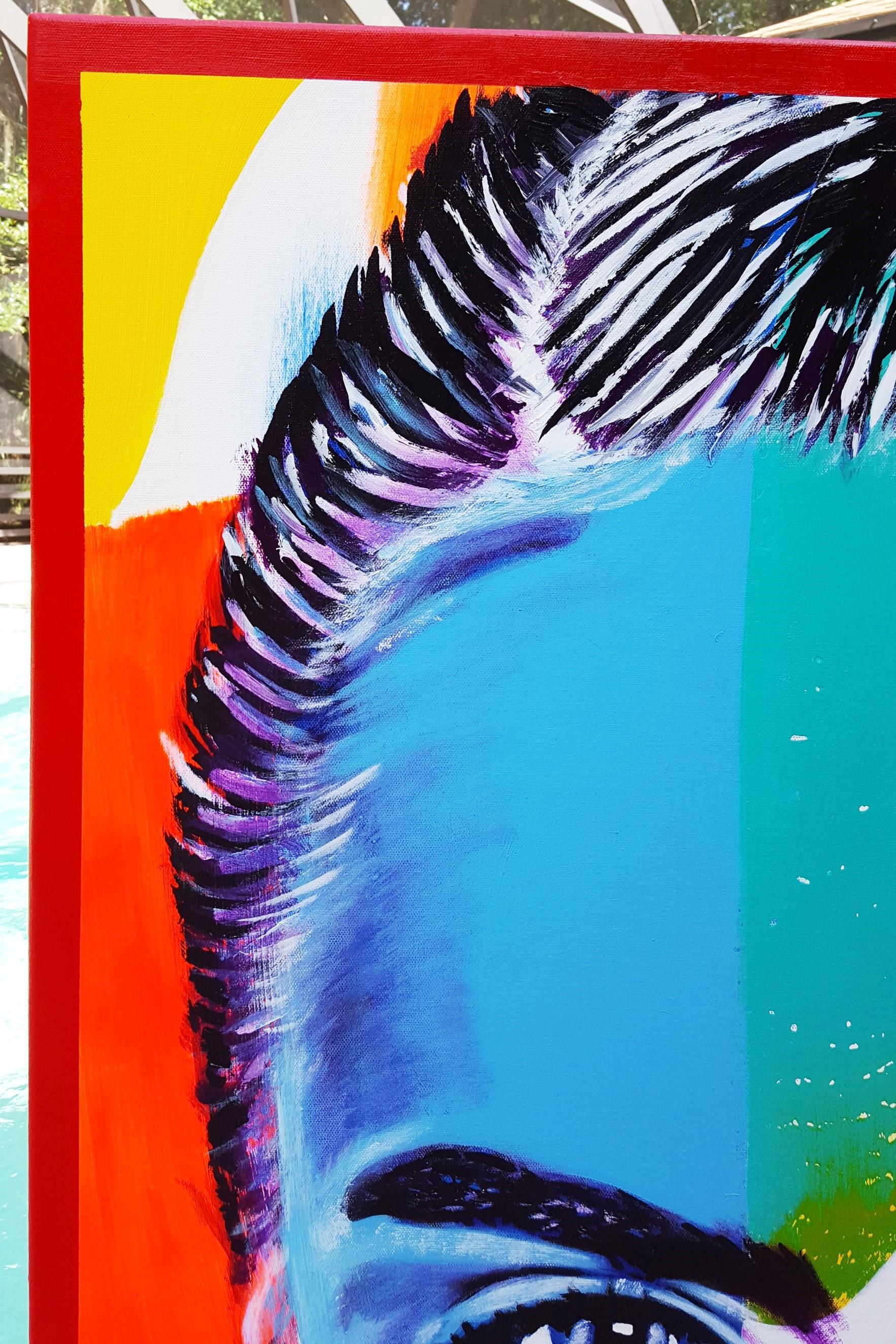 Cara Delevingne Icone X /// Contemporary Street Pop Art Fashion Model Actrice - Beige Portrait Painting par Jack Graves III