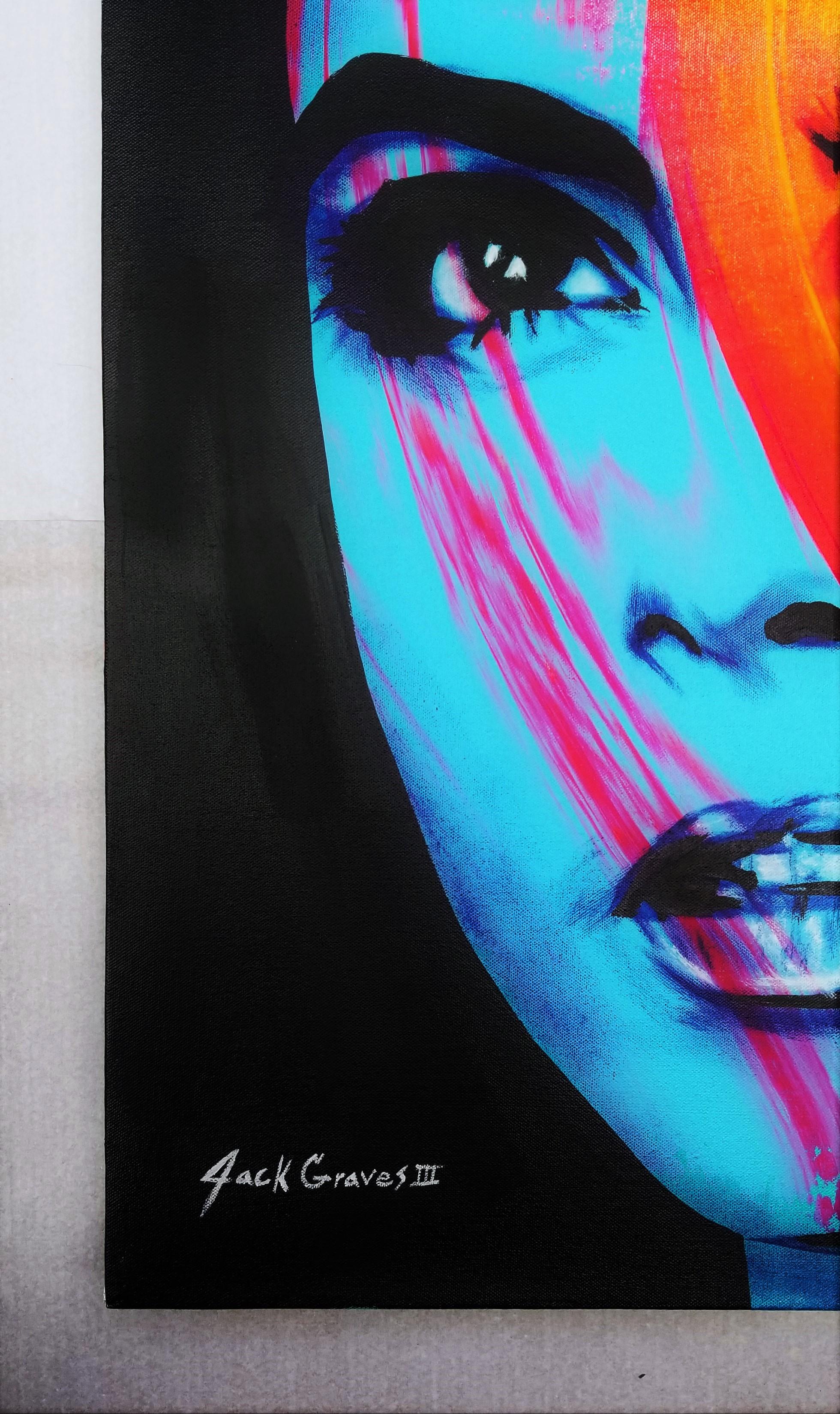 Cara Delevingne Icon XV /// Contemporary Street Pop Art Schauspielerin Model Portrait  – Painting von Jack Graves III