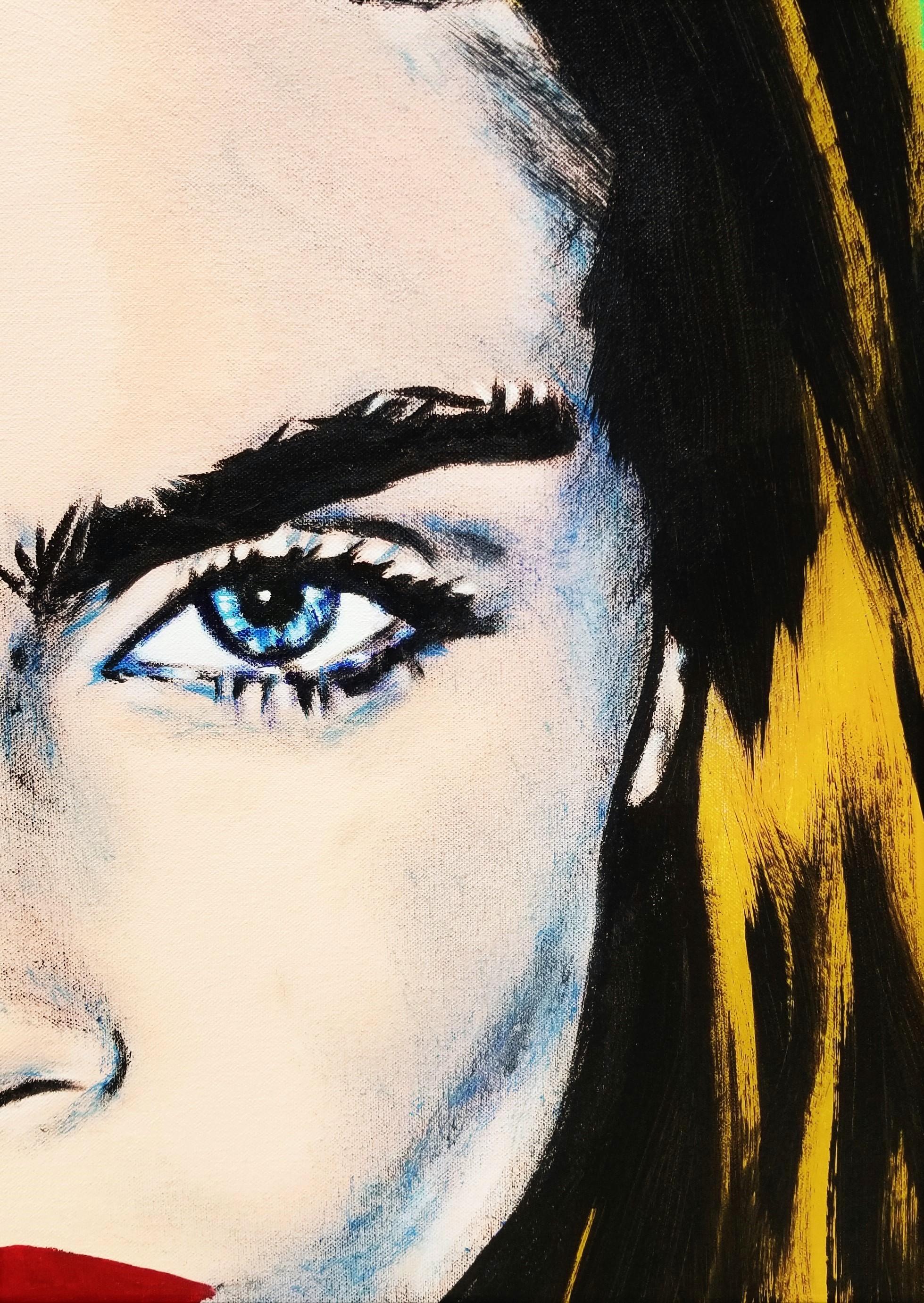 Cara Delevingne Icon XVI /// Contemporary Street Pop Art Painting Fashion Model For Sale 6