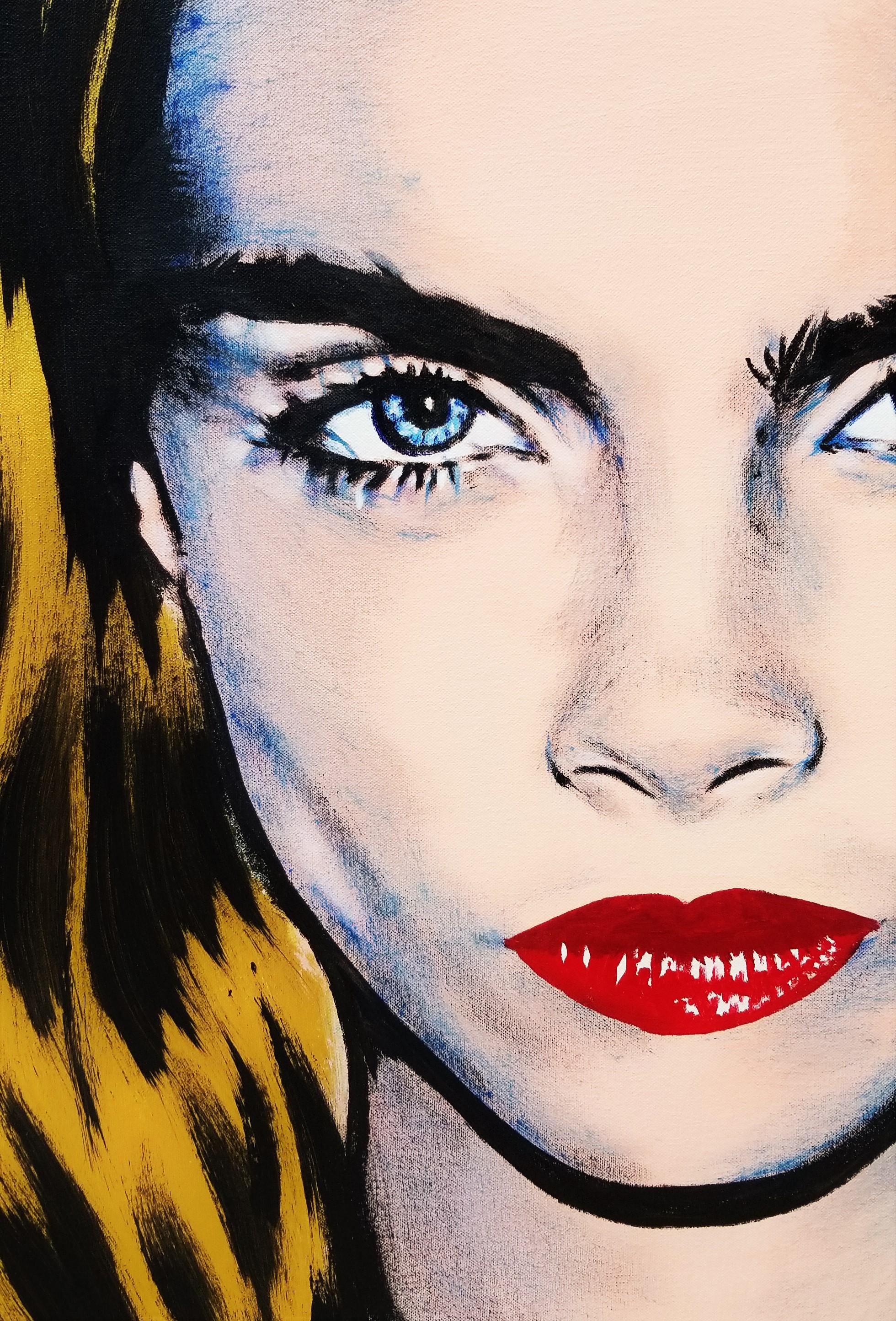 Cara Delevingne Icon XVI /// Contemporary Street Pop Art Painting Fashion Model For Sale 4