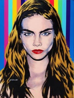 CARA Icons XVI /// Peinture Pop Art Contemporaine de Rue Mode Mannequin