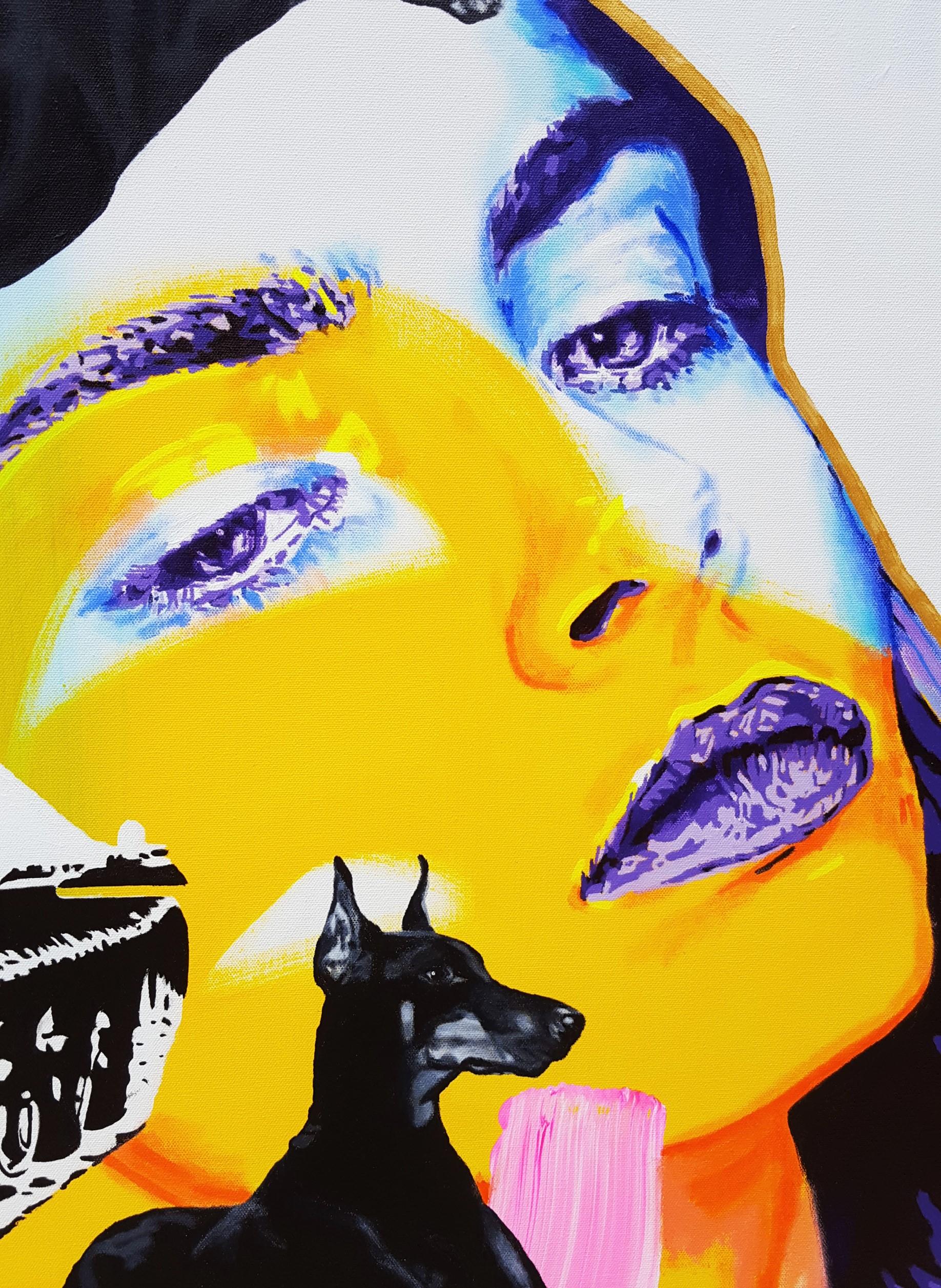 Cara Delevingne Supreme /// Contemporary Large Painting Fashion Model Canvas For Sale 7