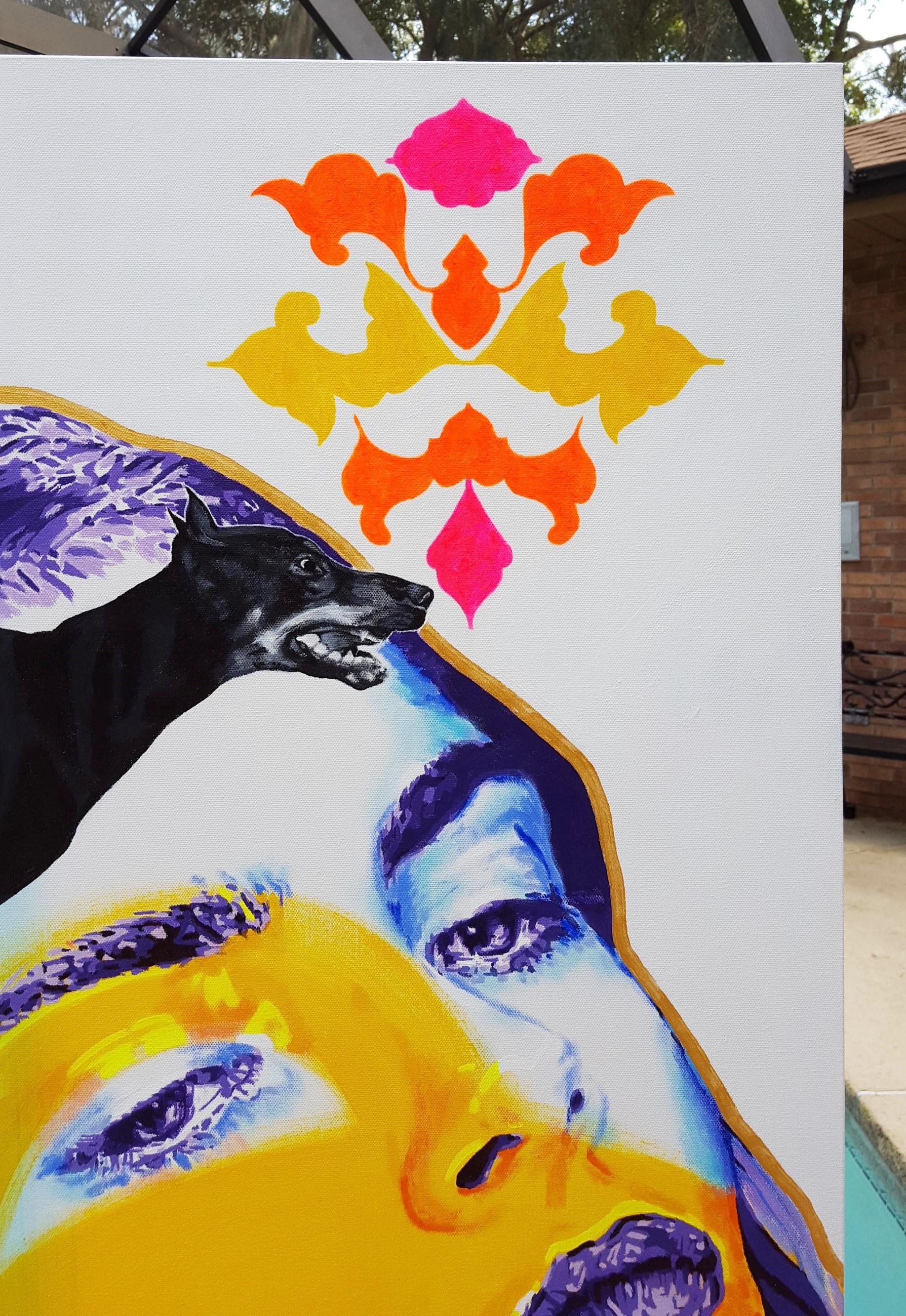Cara Delevingne Supreme /// Contemporary Large Painting Fashion Model Canvas For Sale 1