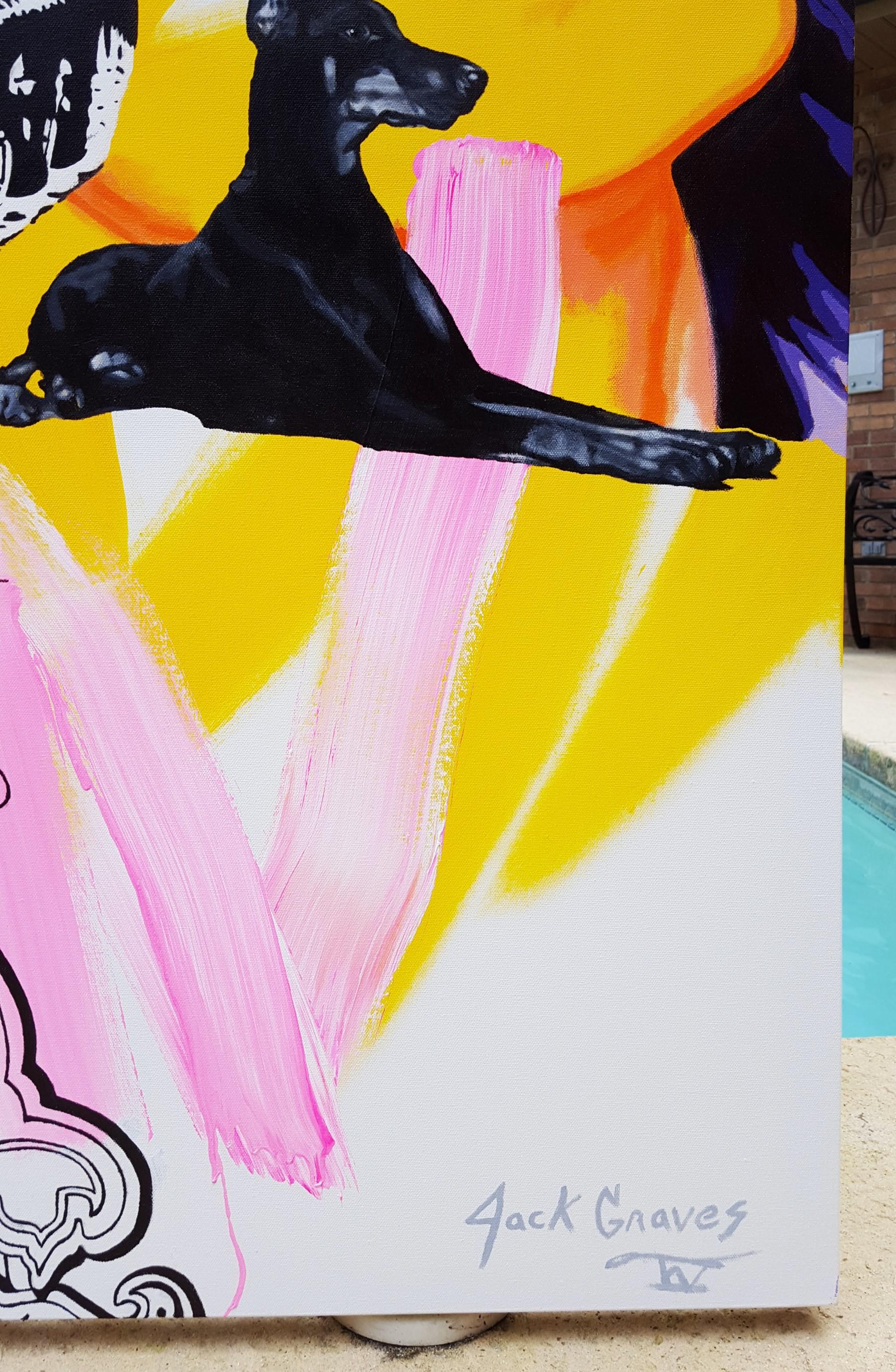 Cara Delevingne Supreme /// Contemporary Large Painting Fashion Model Canvas For Sale 2