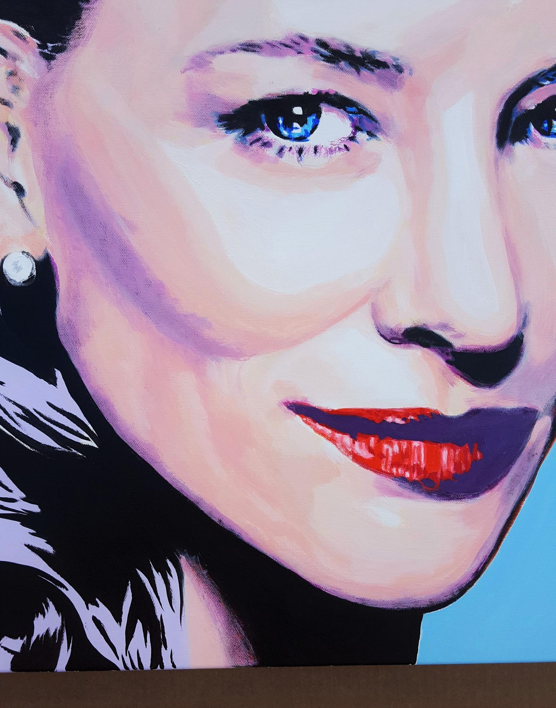 Cate Blanchett Icon II - Blue Portrait Painting by Jack Graves III