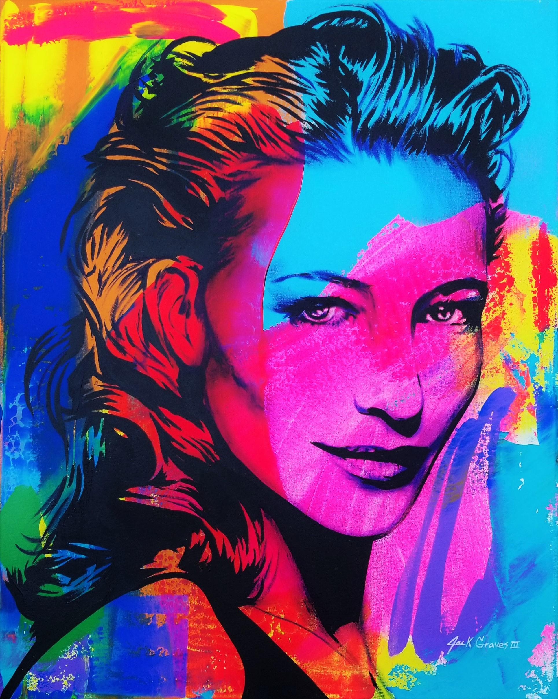 Jack Graves III Portrait Painting – Cate Blanchett Icon III /// Contemporary Street Pop Art Schauspielerin Model Malerei