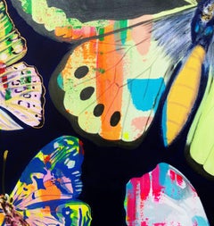 Chinese Butterfly Bowl /// Huge Contemporary Street Pop Art Painting Bug Insect