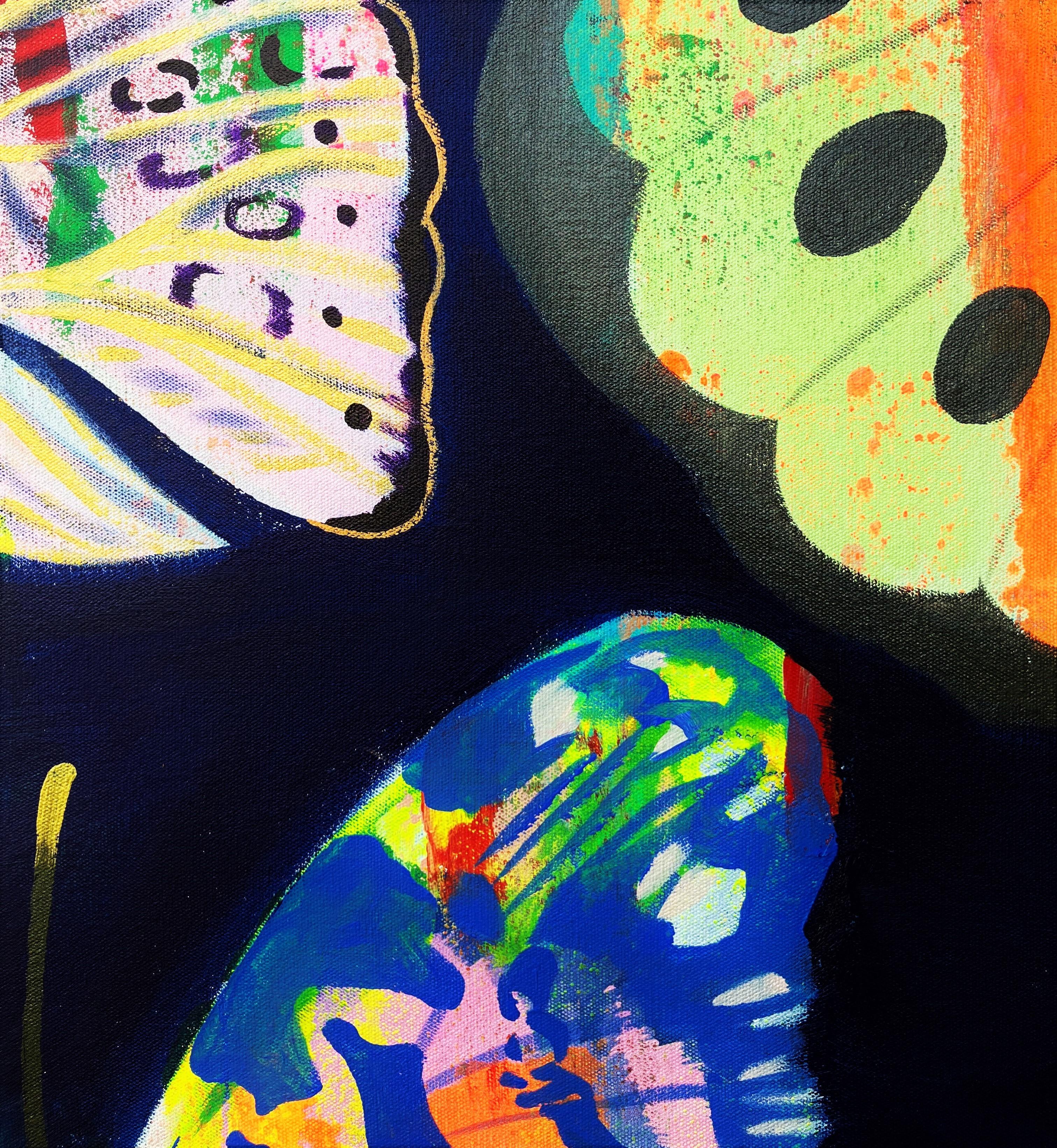 Chinese Butterfly Bowl /// Huge Contemporary Street Pop Art Painting Bug Insect For Sale 5