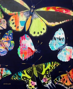 Cuenco Chino Mariposa /// Enorme Pintura Contemporánea Street Pop Art Insecto Bicho