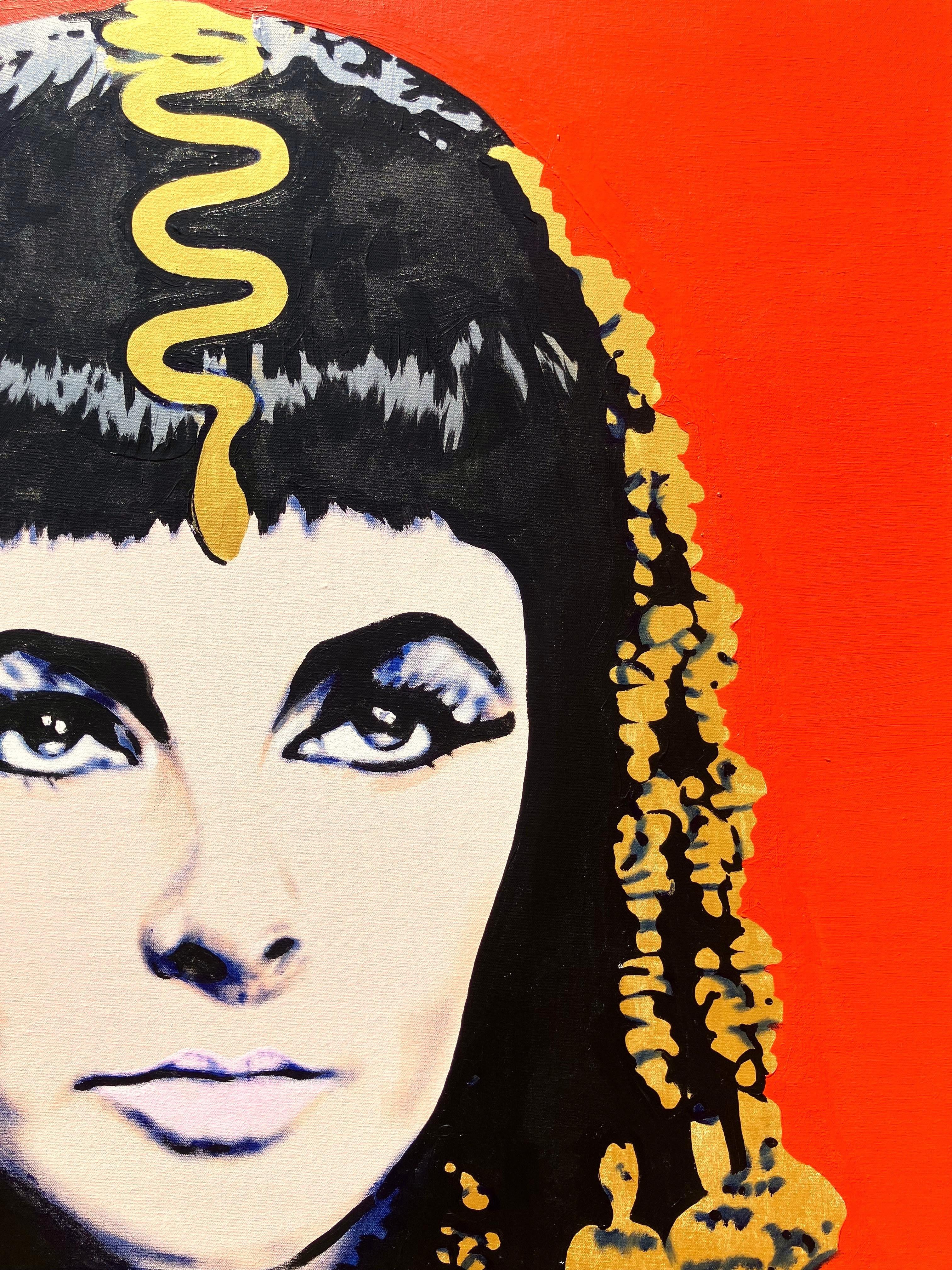 Cleopatra (Elizabeth Taylor) /// Jack Graves Contemporary Pop Art Painting Egypt For Sale 1