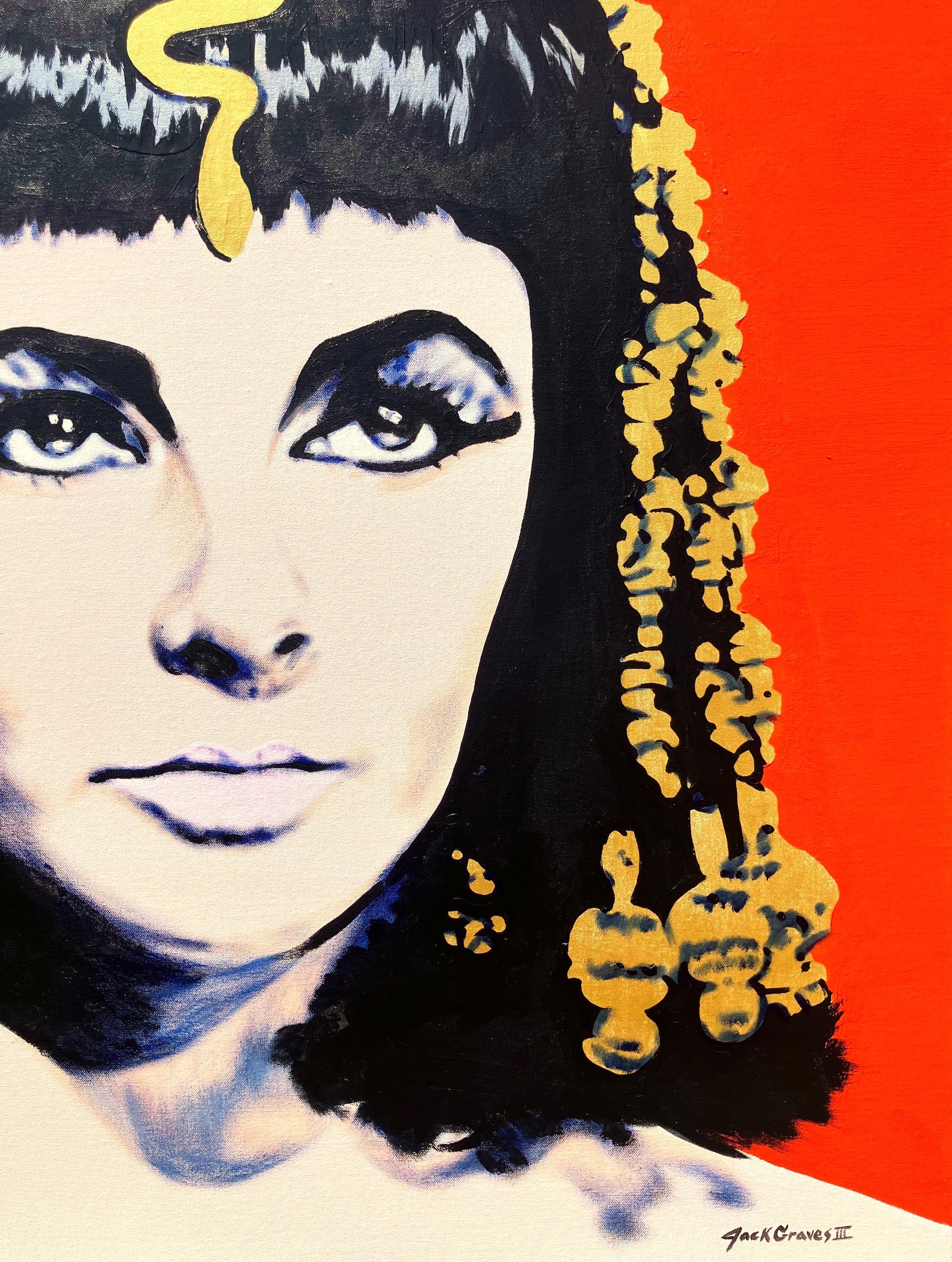 Cleopatra (Elizabeth Taylor) /// Jack Graves Contemporary Pop Art Painting Egypt For Sale 2