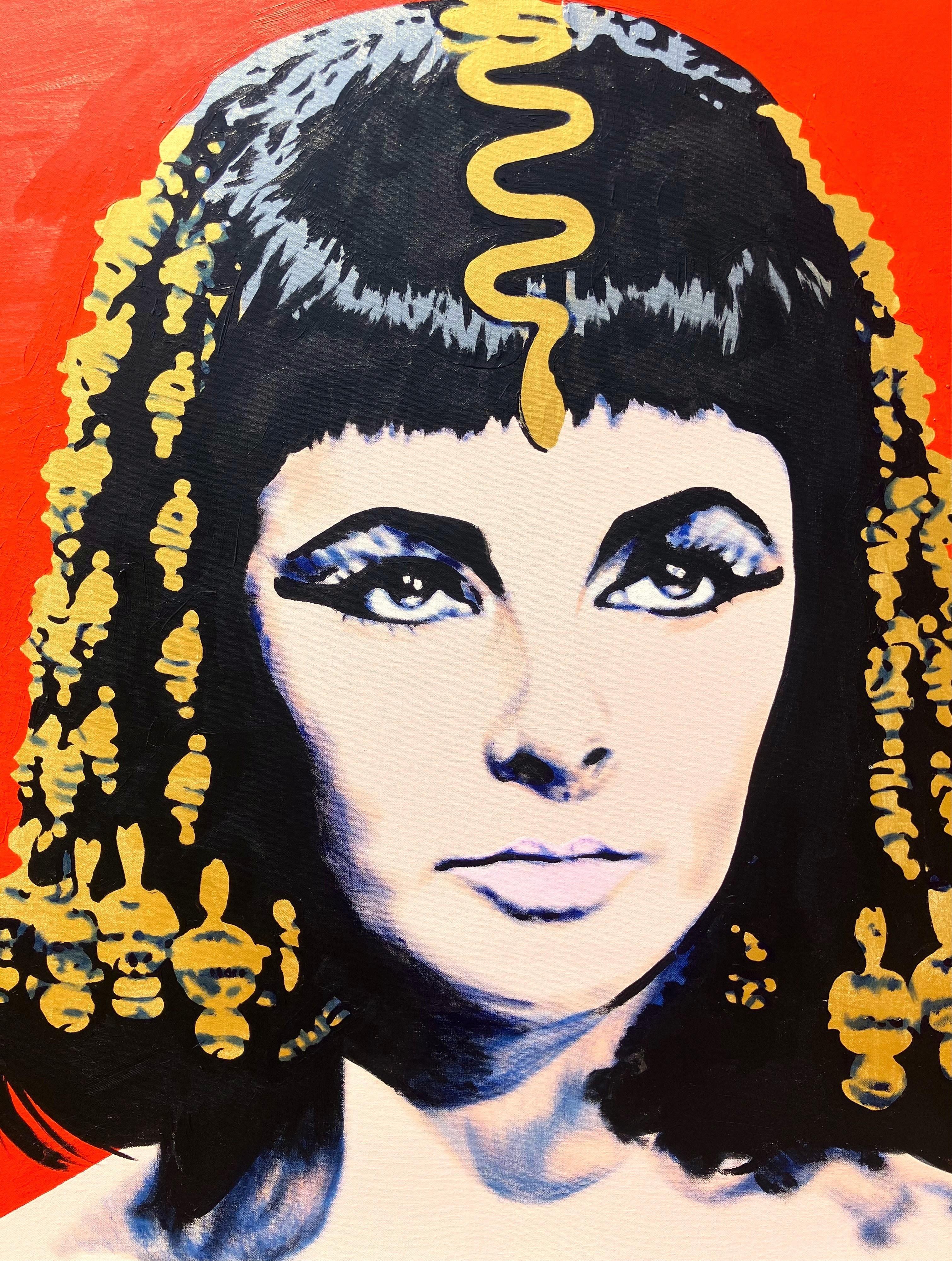 Cleopatra (Elizabeth Taylor) /// Jack Graves Contemporary Pop Art Painting Egypt For Sale 3