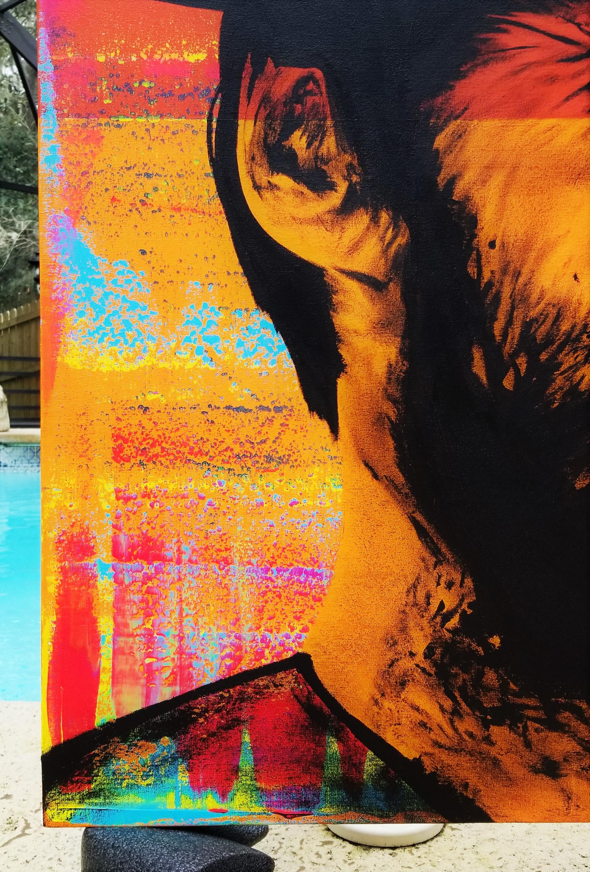 Clint Eastwood Icone III (Blondie) /// Peinture Pop Contemporaine Cowboy Western - Painting de Jack Graves III
