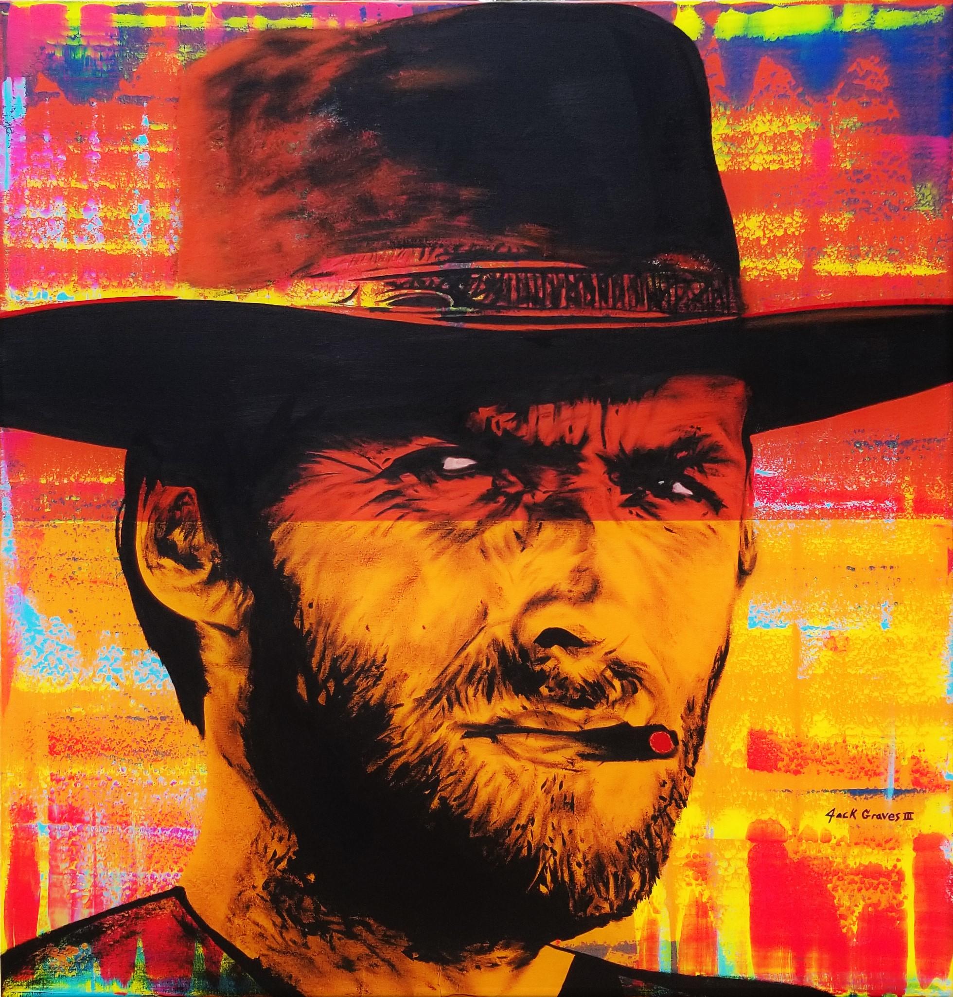 Jack Graves III Portrait Painting - Clint Eastwood Icon III (Blondie) /// Contemporary Pop Painting Cowboy Western