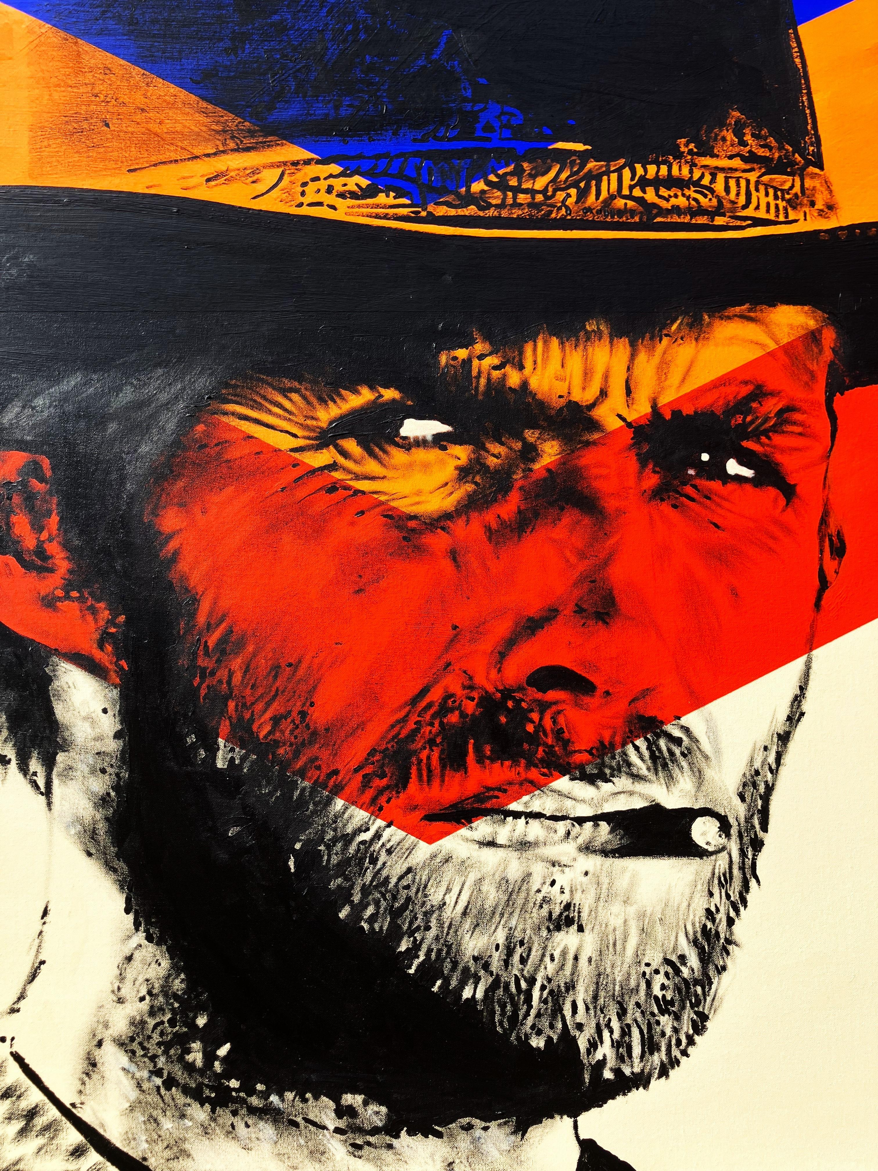 Clint Eastwood IV (Blondie) /// Contemporary Street Pop Art Good Bad Ugly Paint in vendita 1
