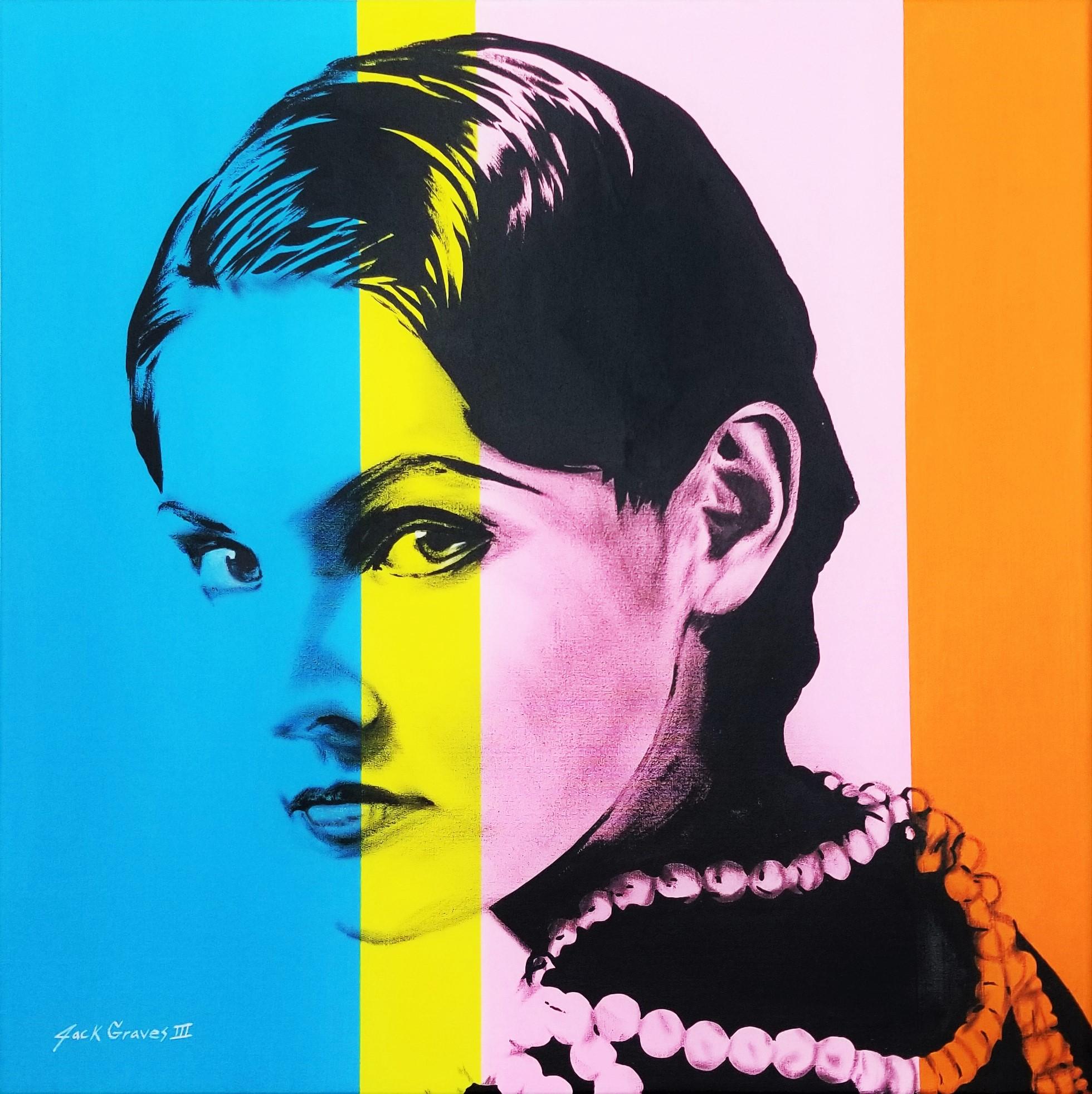 Portrait Painting di Jack Graves III - Coco Chanel Icon III /// Pittura Street Pop Art Contemporanea Model No.
