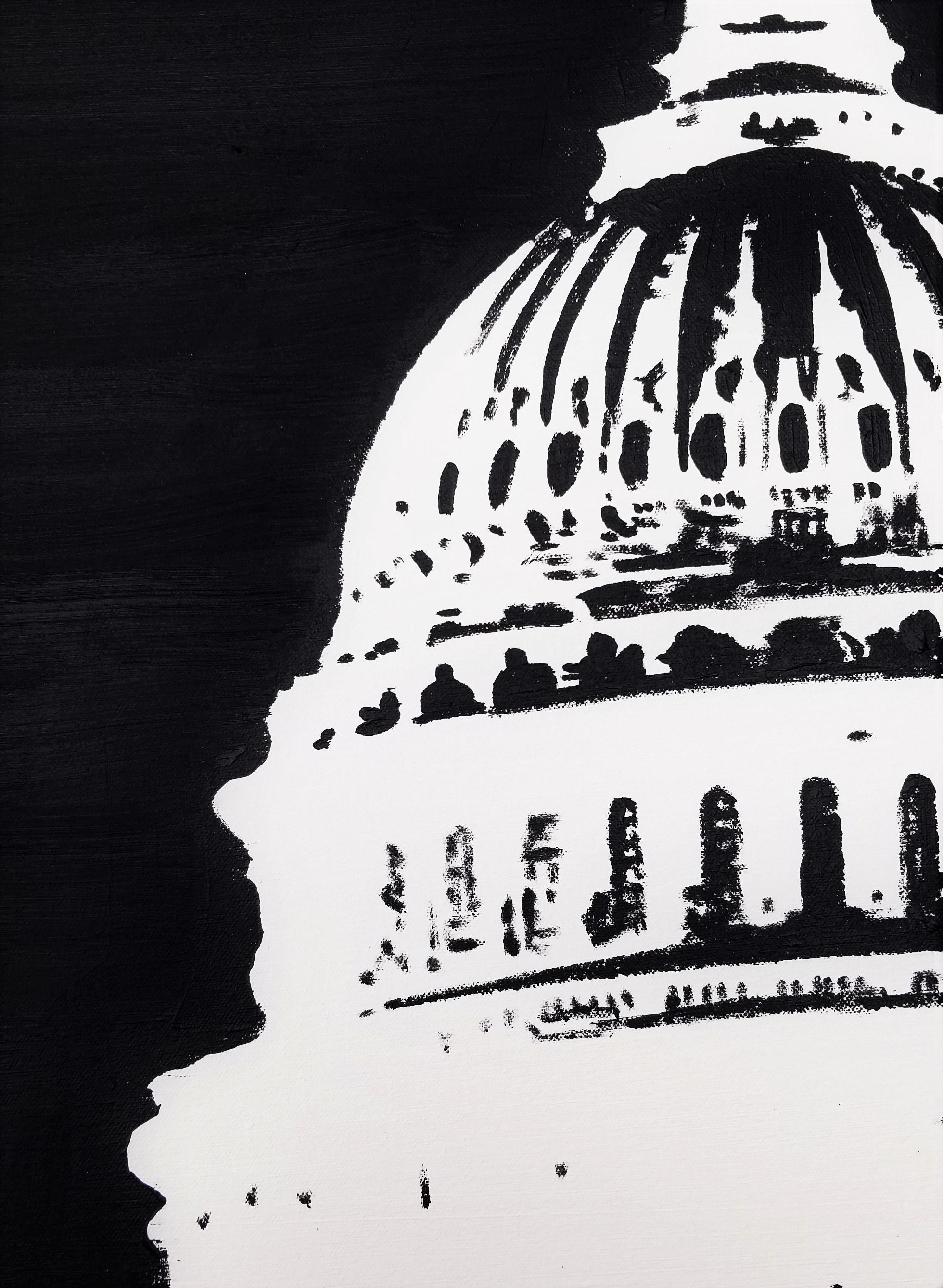 Den of Thieves /// Texte contemporain Peinture politique Washington D.C. Capitole en vente 5