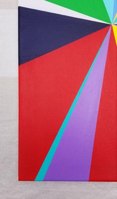 Diamond XLI /// Abstract Geometric Striped Colorful Painting Canvas Pattern Art