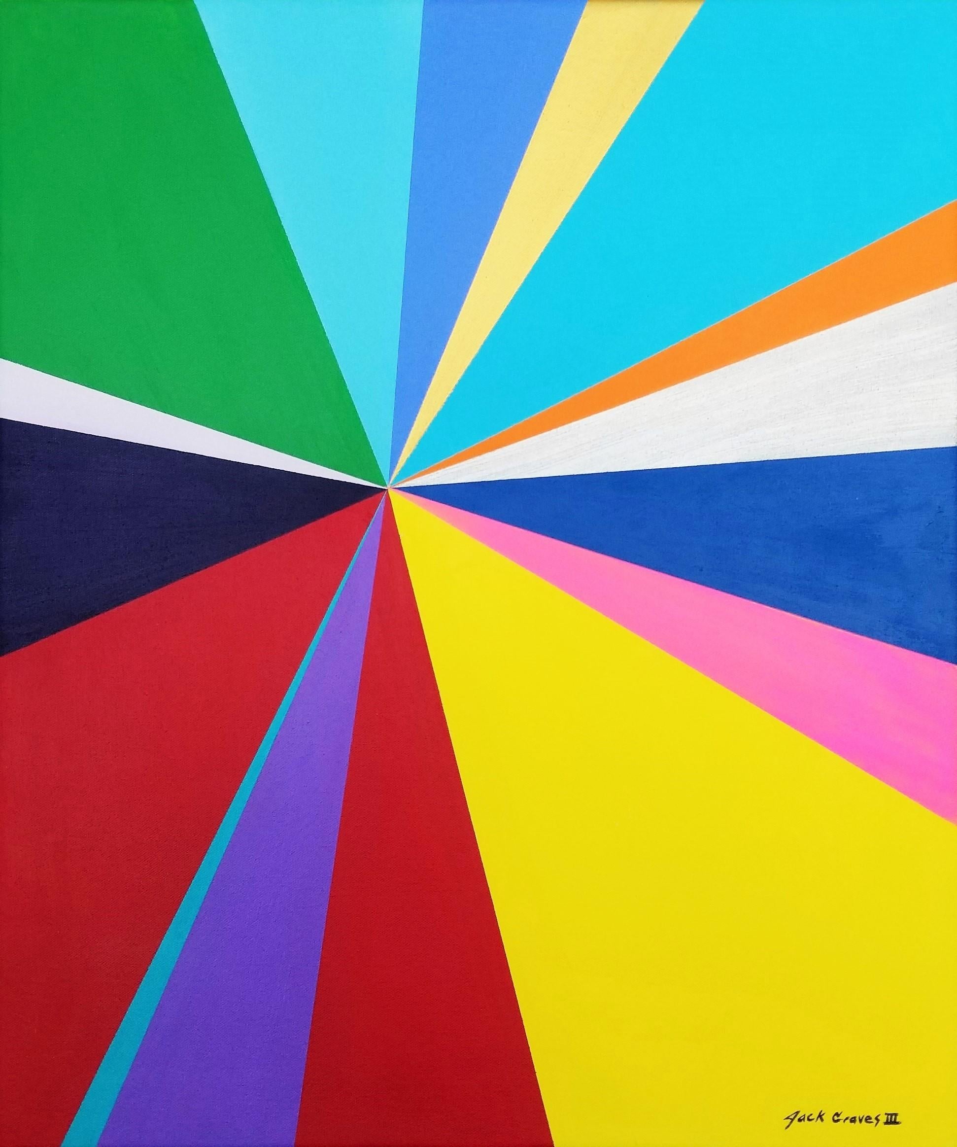 Abstract Painting Jack Graves III - Diamond XLI /// Peinture géométrique abstraite colorée sur toile motif art