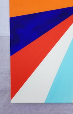 Diamond XLII /// Abstract Geometric Striped Colorful Painting Canvas Pattern Art