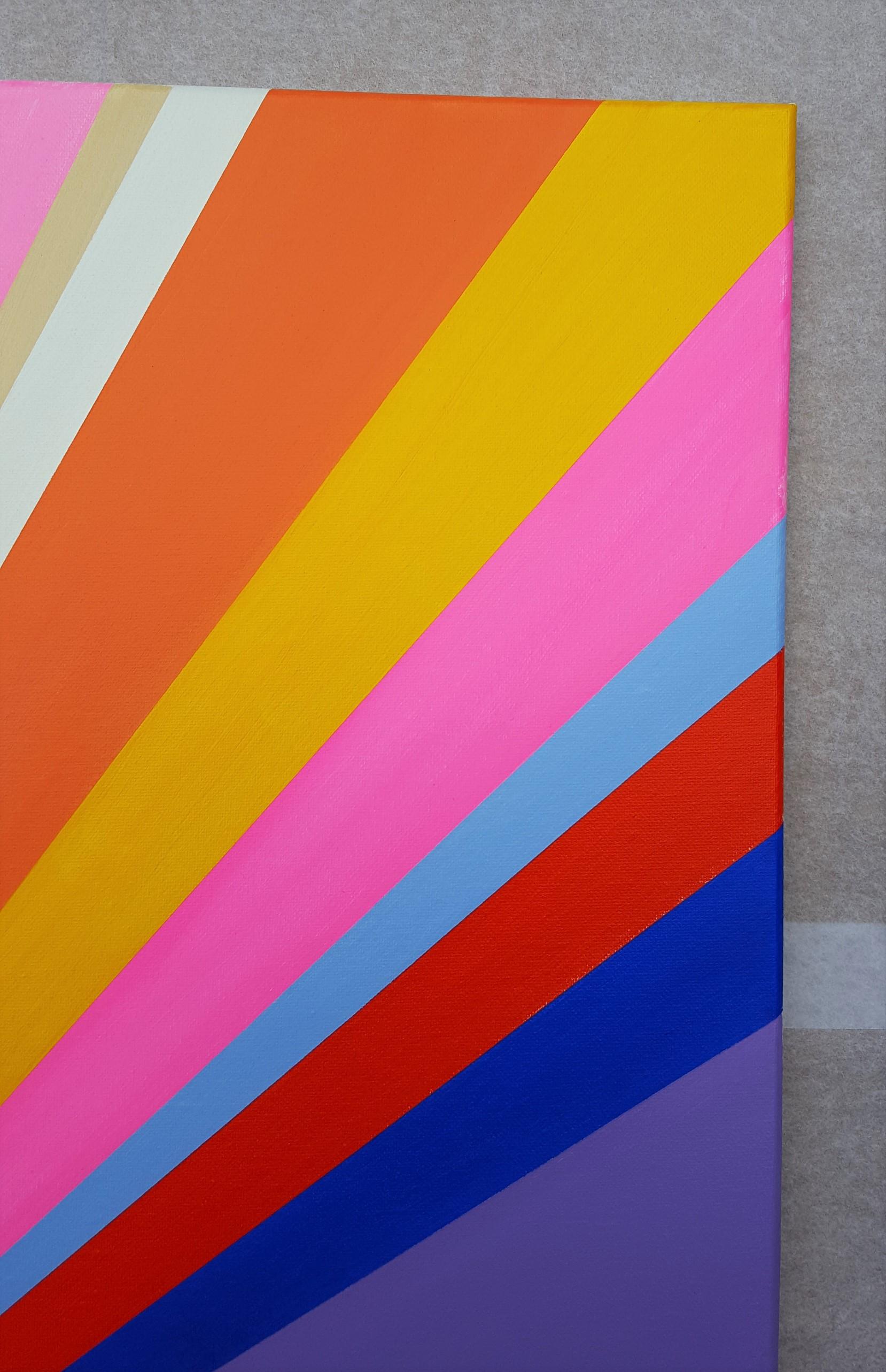 Diamond XVIII - Pink Abstract Painting by Jack Graves III