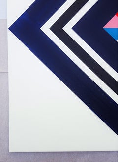 Diamond XXX /// Contemporary Abstract Geometric Striped Colorful Painting Art