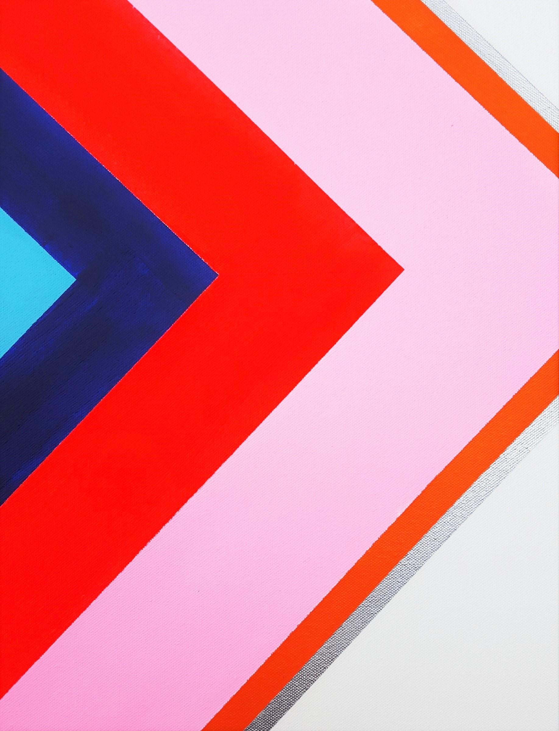 Diamant XXXII /// Zeitgenössische Abstrakte Geometrische Minimal Malerei Gestreifte Kunst im Angebot 5