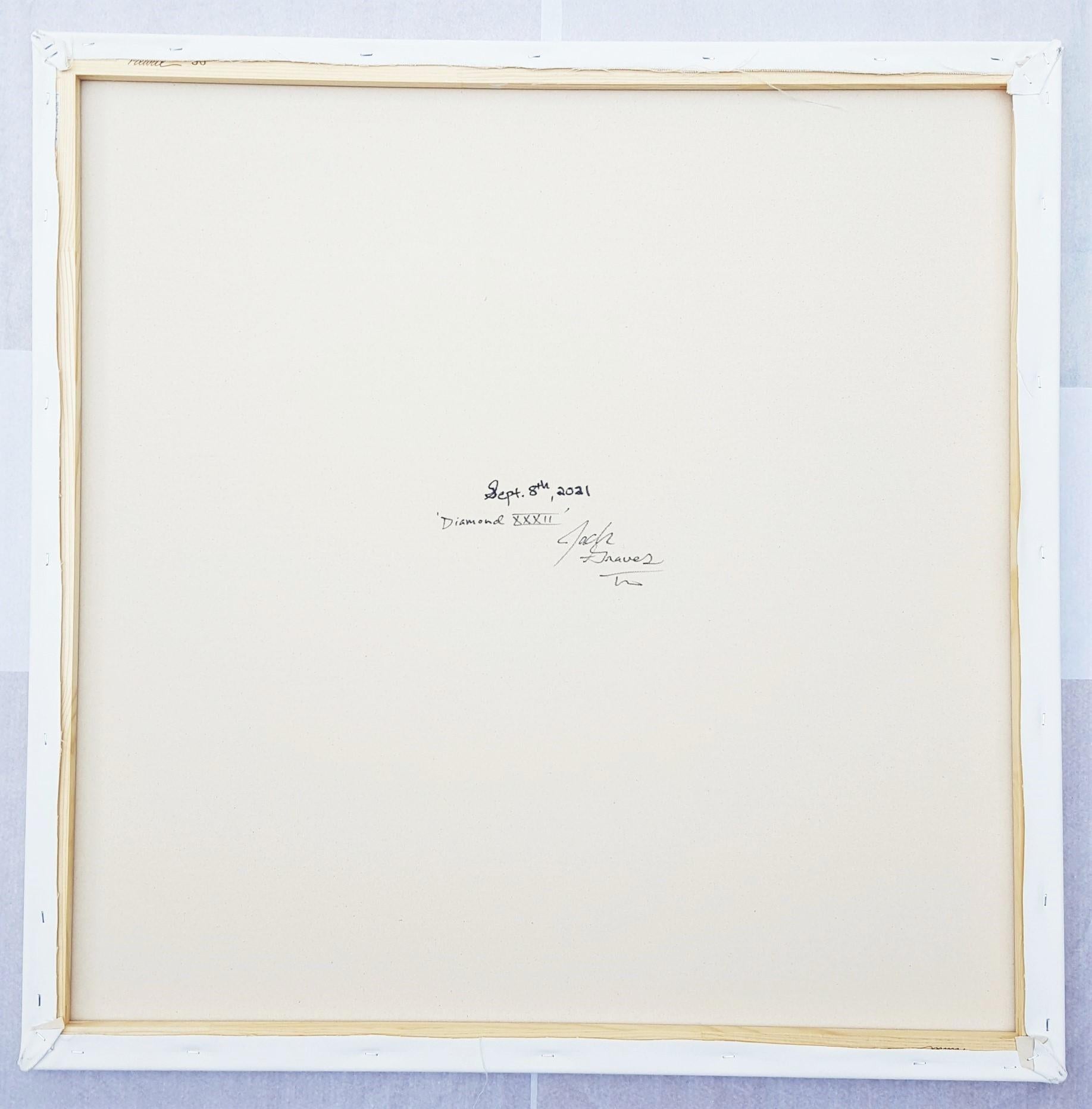 Diamant XXXII /// Zeitgenössische Abstrakte Geometrische Minimal Malerei Gestreifte Kunst im Angebot 7