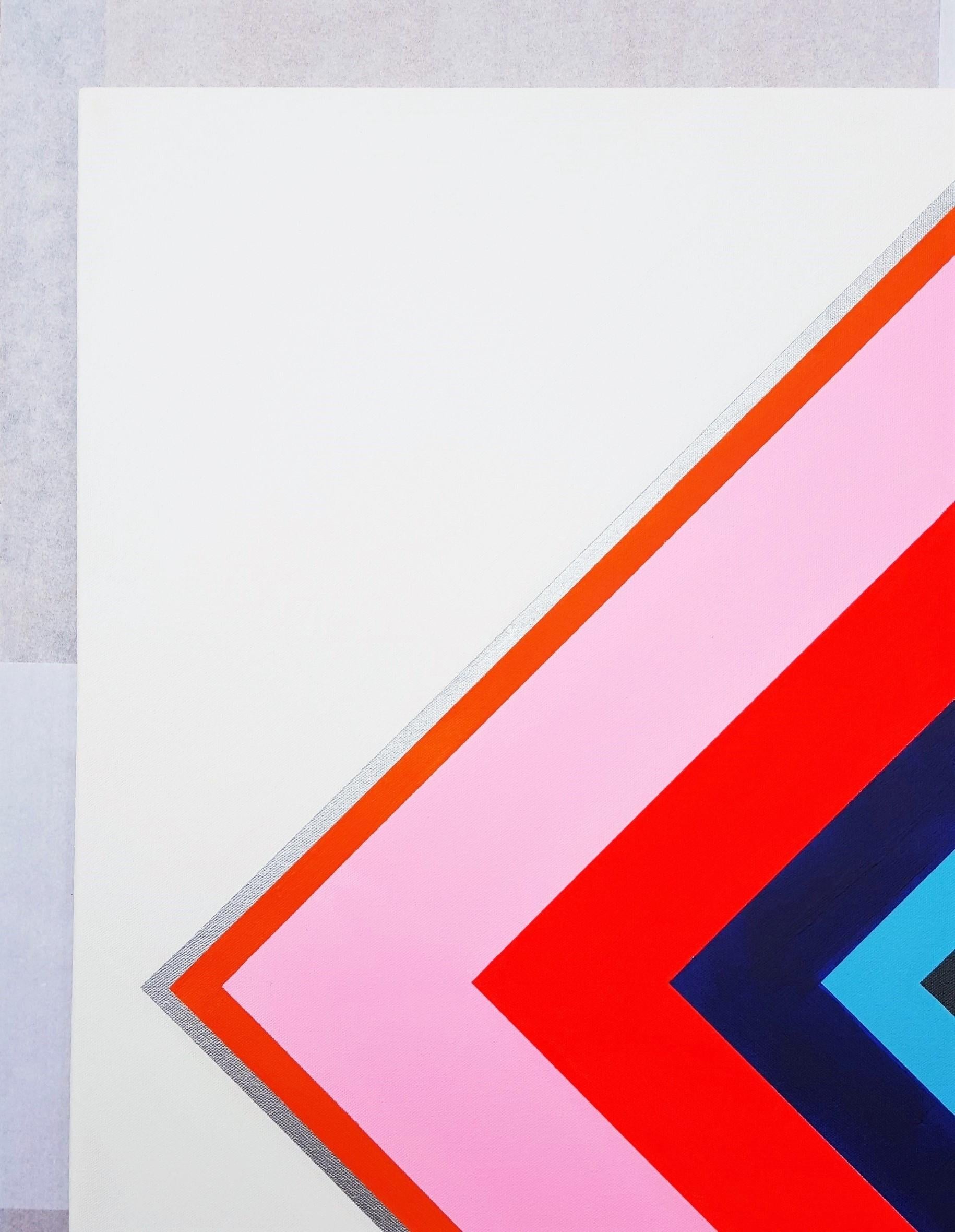 Diamant XXXII /// Zeitgenössische Abstrakte Geometrische Minimal Malerei Gestreifte Kunst (Geometrische Abstraktion), Painting, von Jack Graves III