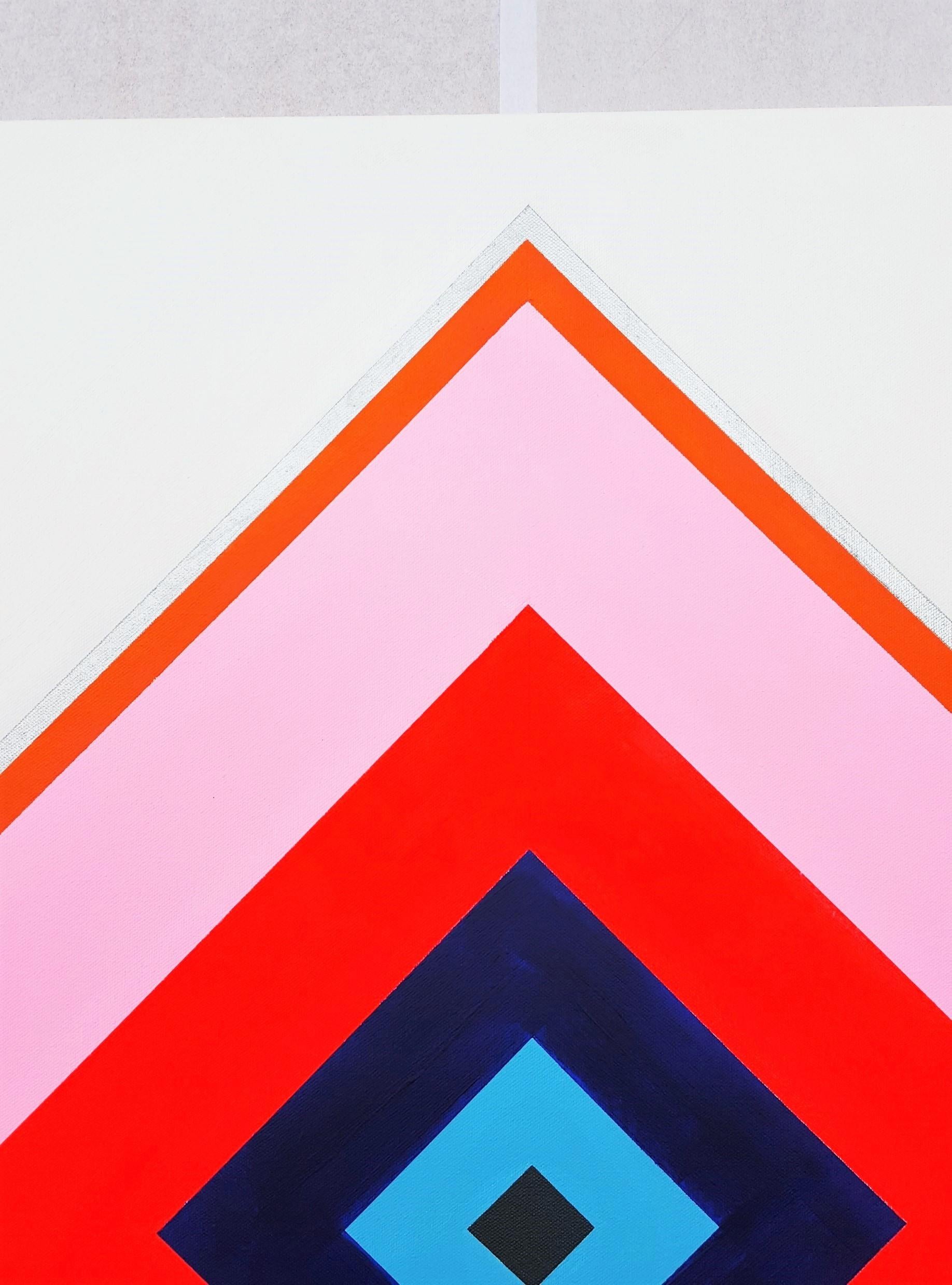 Diamant XXXII /// Zeitgenössische Abstrakte Geometrische Minimal Malerei Gestreifte Kunst im Angebot 1