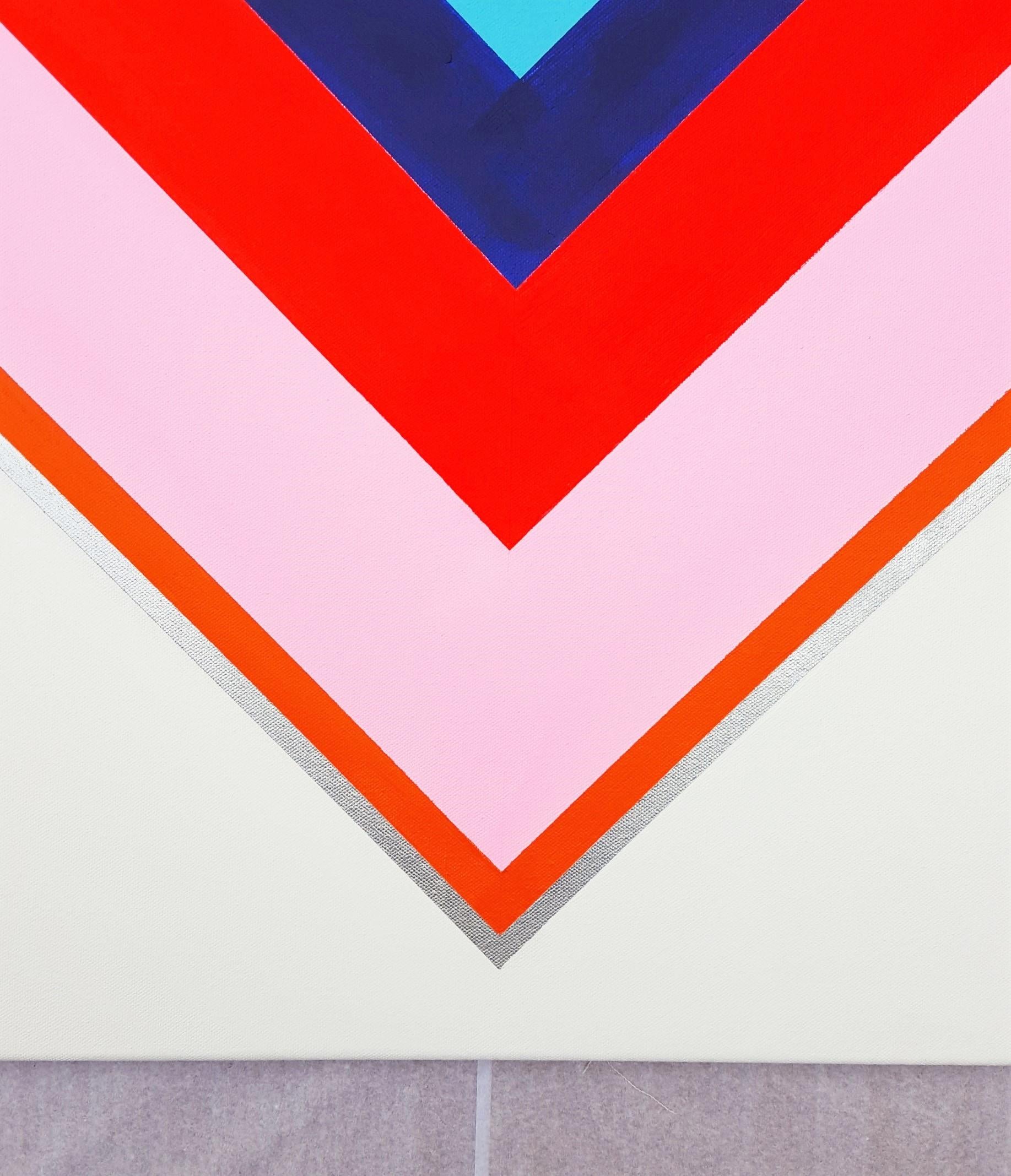 Diamant XXXII /// Zeitgenössische Abstrakte Geometrische Minimal Malerei Gestreifte Kunst im Angebot 2