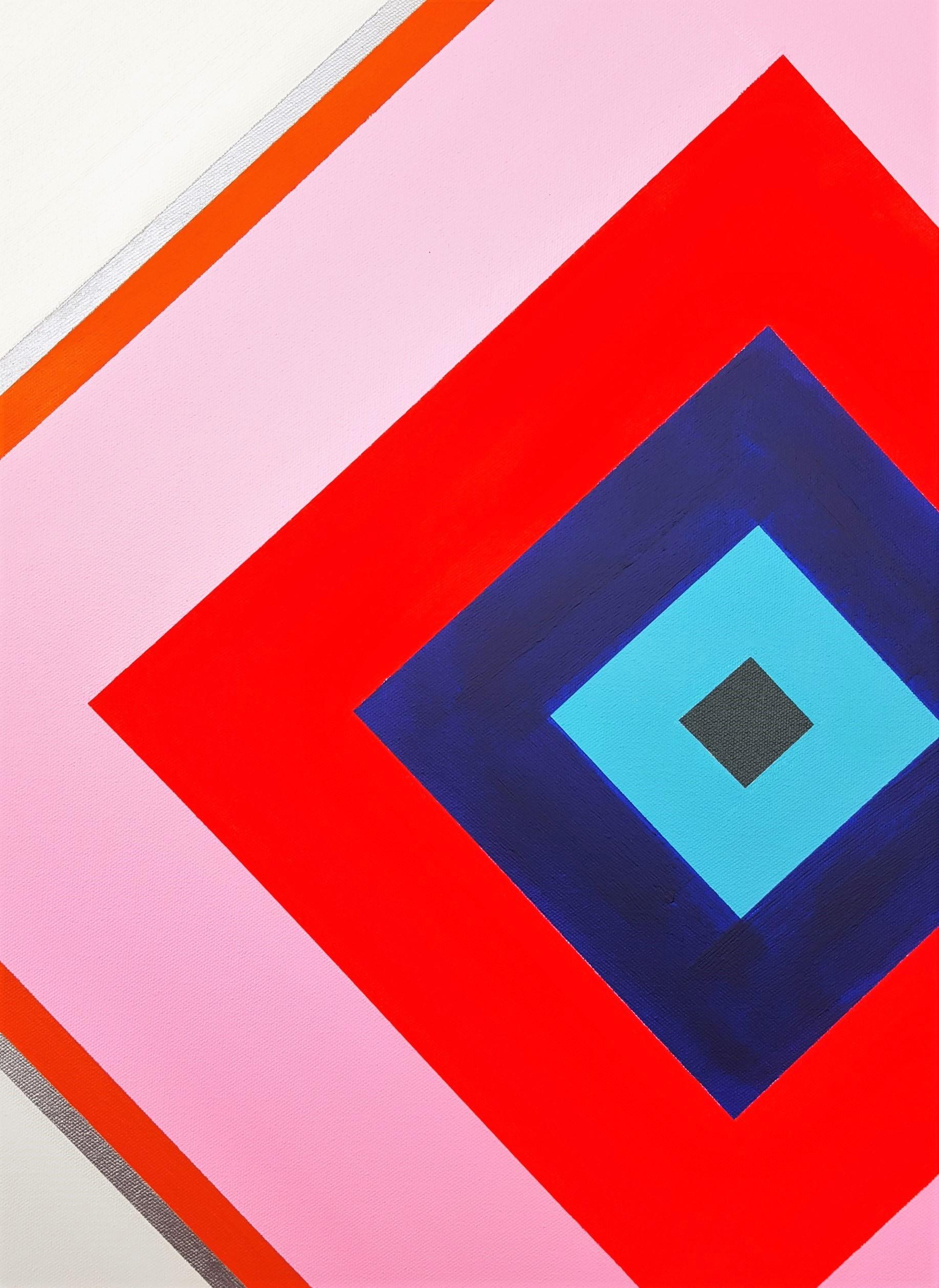 Diamant XXXII /// Zeitgenössische Abstrakte Geometrische Minimal Malerei Gestreifte Kunst im Angebot 3