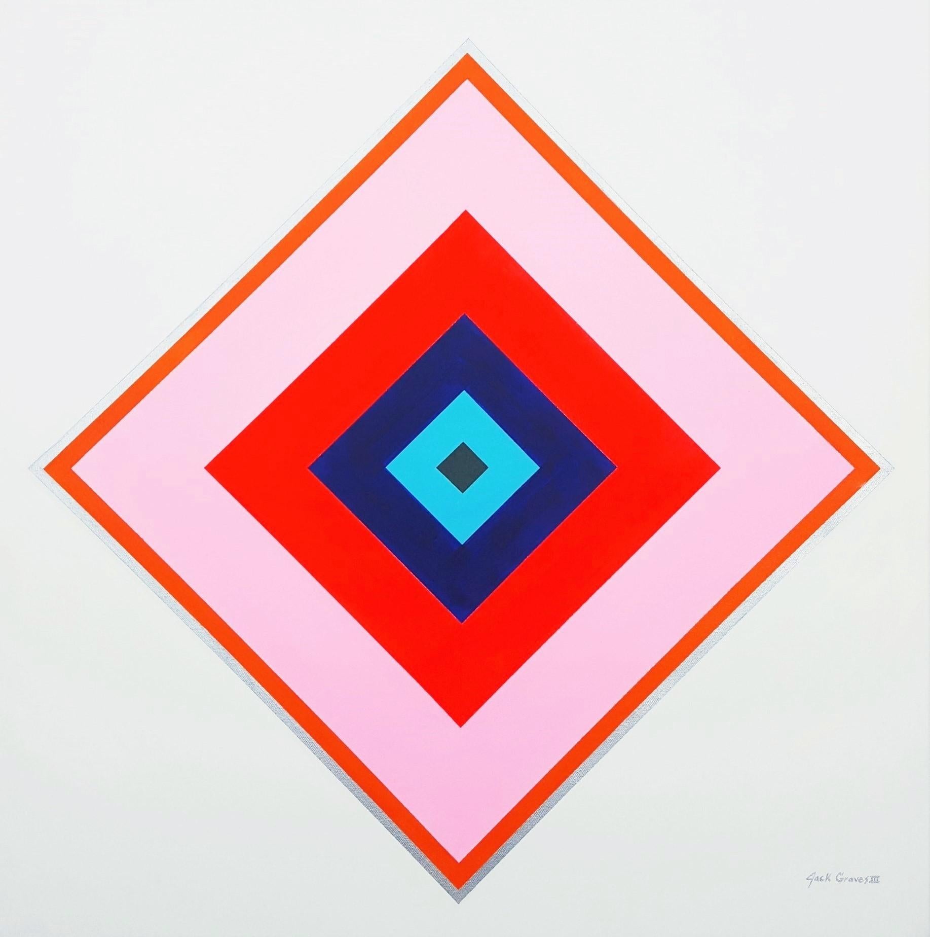 Diamond XXXII /// Contemporary Abstract Geometric Minimal Painting Striped Art