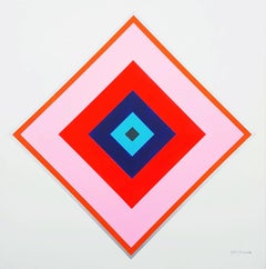 Diamond XXXII /// Contemporary Abstract Geometric Minimal Painting Striped Art