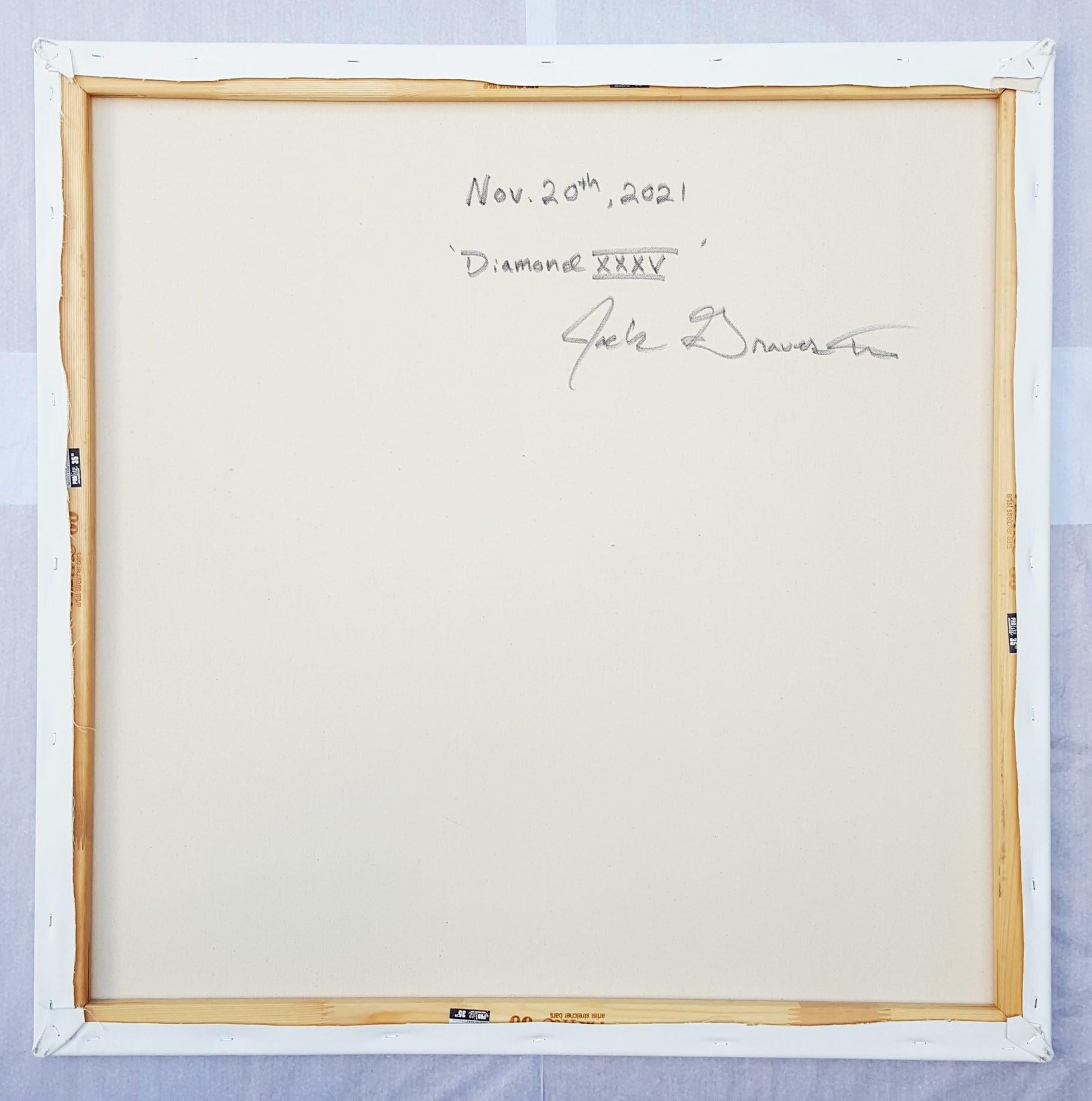 Diamond XXXV /// Contemporary Abstract Geometric Striped Pattern Colorful Art For Sale 8